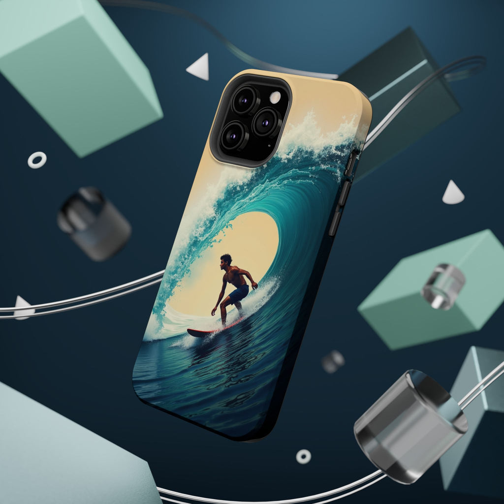 Surfer Riding a Wave iPhone Case — Magnetic Impact-Resistant - Magnolia Wild SC