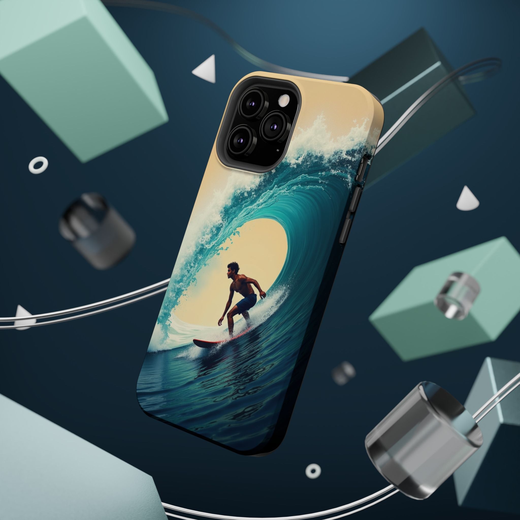 Surfer Riding a Wave iPhone Case — Magnetic Impact-Resistant - Magnolia Wild SC