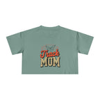 Track Mom Cheetah Print Women's Crop Tee - Magnolia Wild SC
