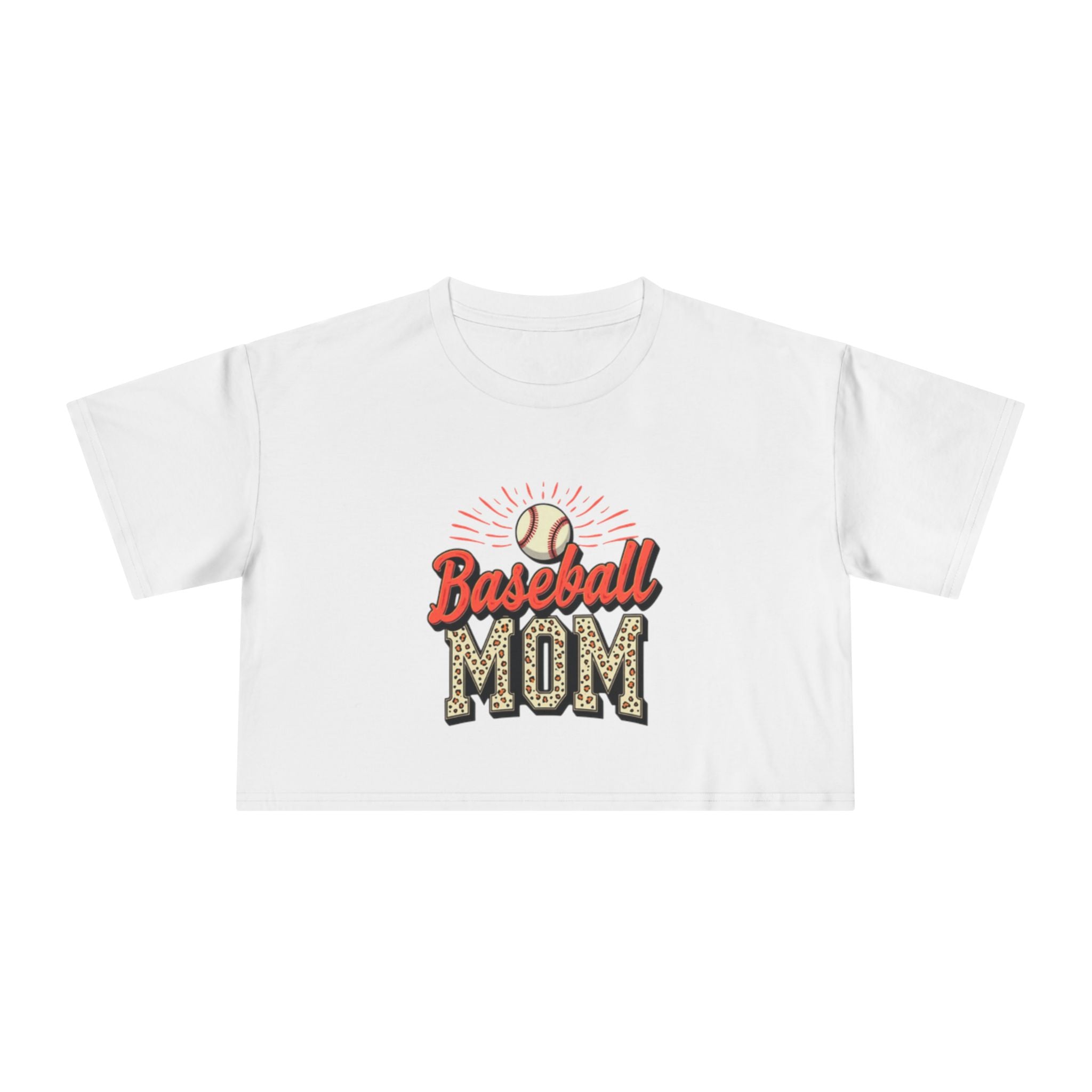 Baseball Mom Cheetah Print Women's Crop Tee - Magnolia Wild SC