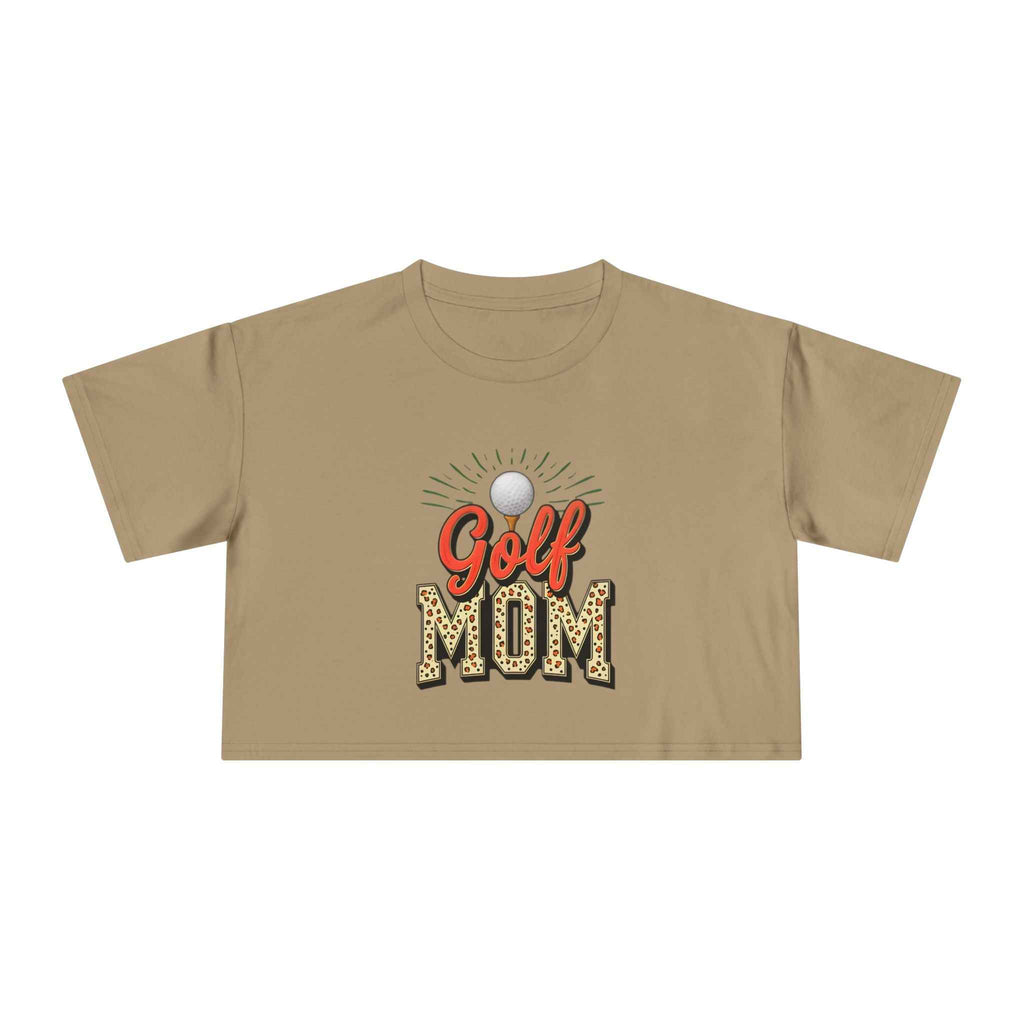 Golf Mom Cheetah Print Women's Crop Tee