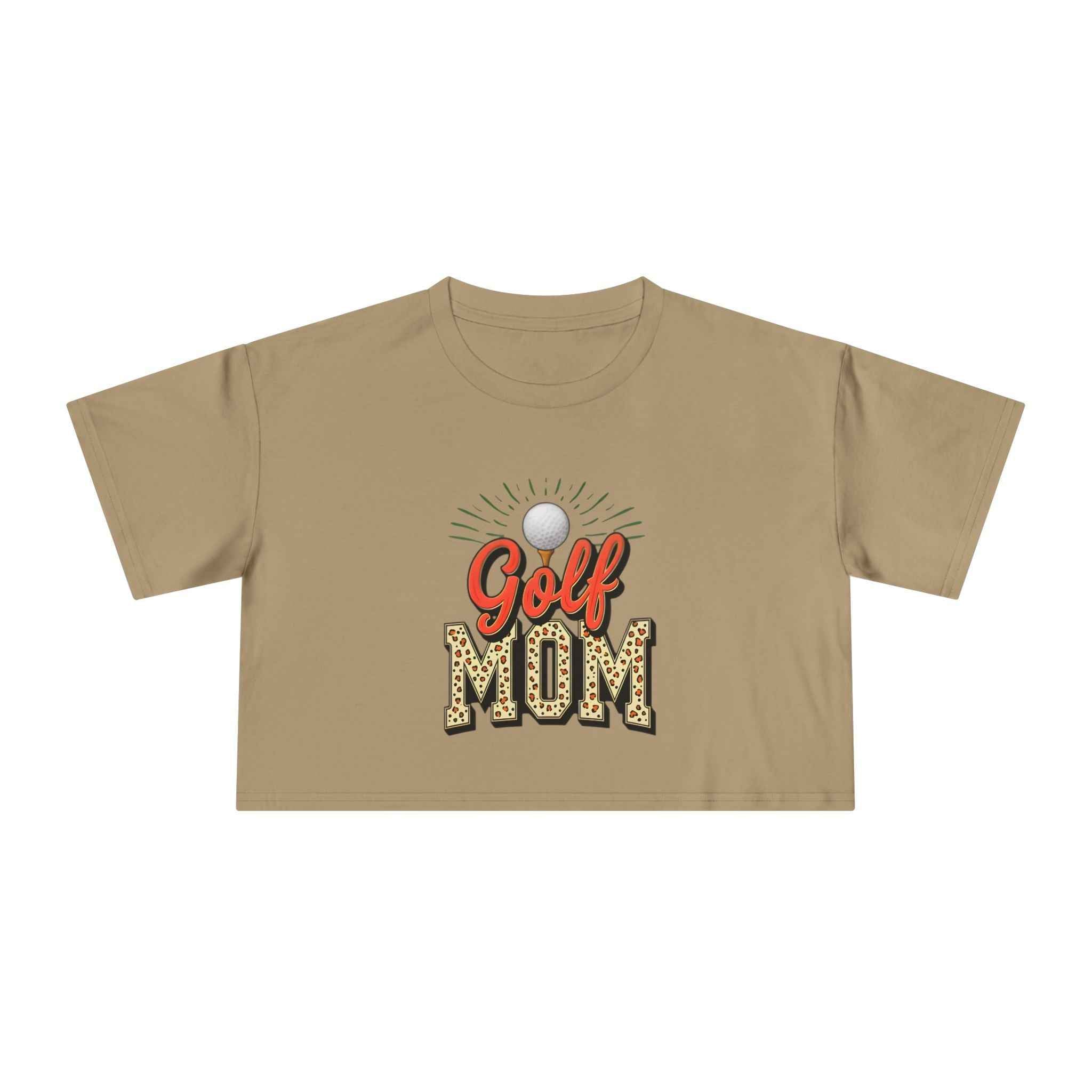 Golf Mom Cheetah Print Women's Crop Tee