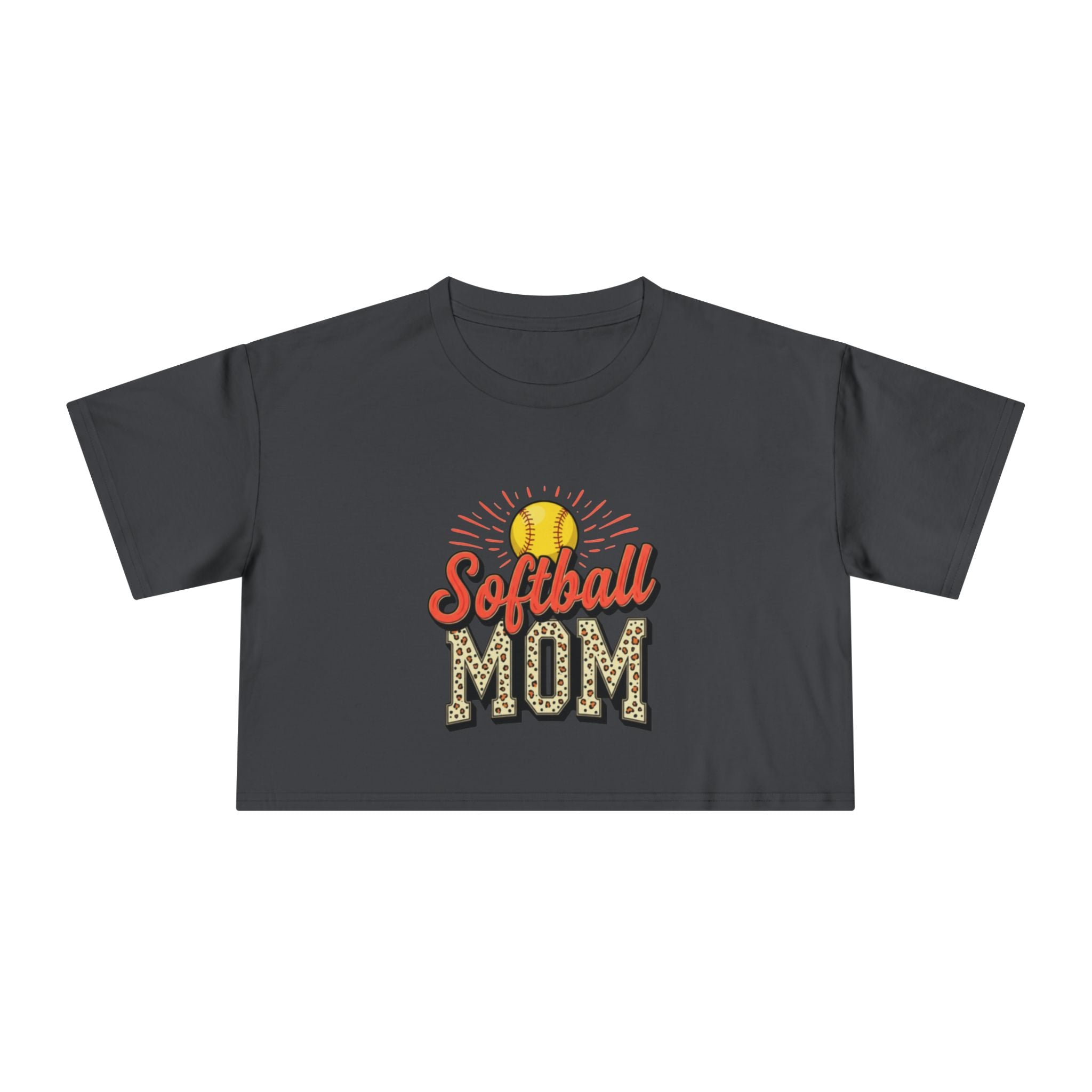 Softball Mom Cheetah Print Crop Tee for Women - Magnolia Wild SC