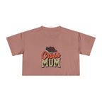 Cross Country Mom Cheetah Print Women's Crop Tee