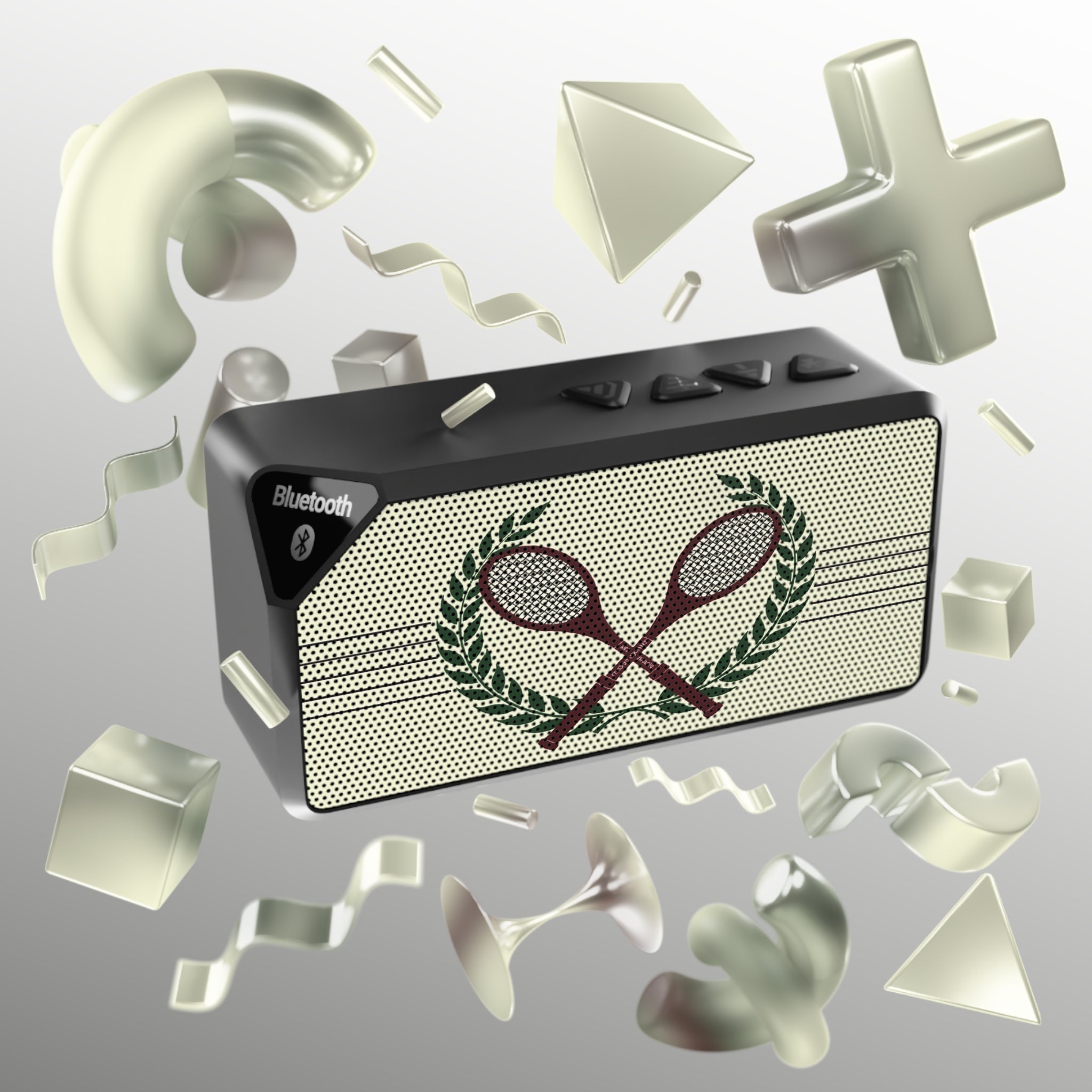 Tennis Racket Bluetooth Speaker — Crossed Rackets & Laurel Design