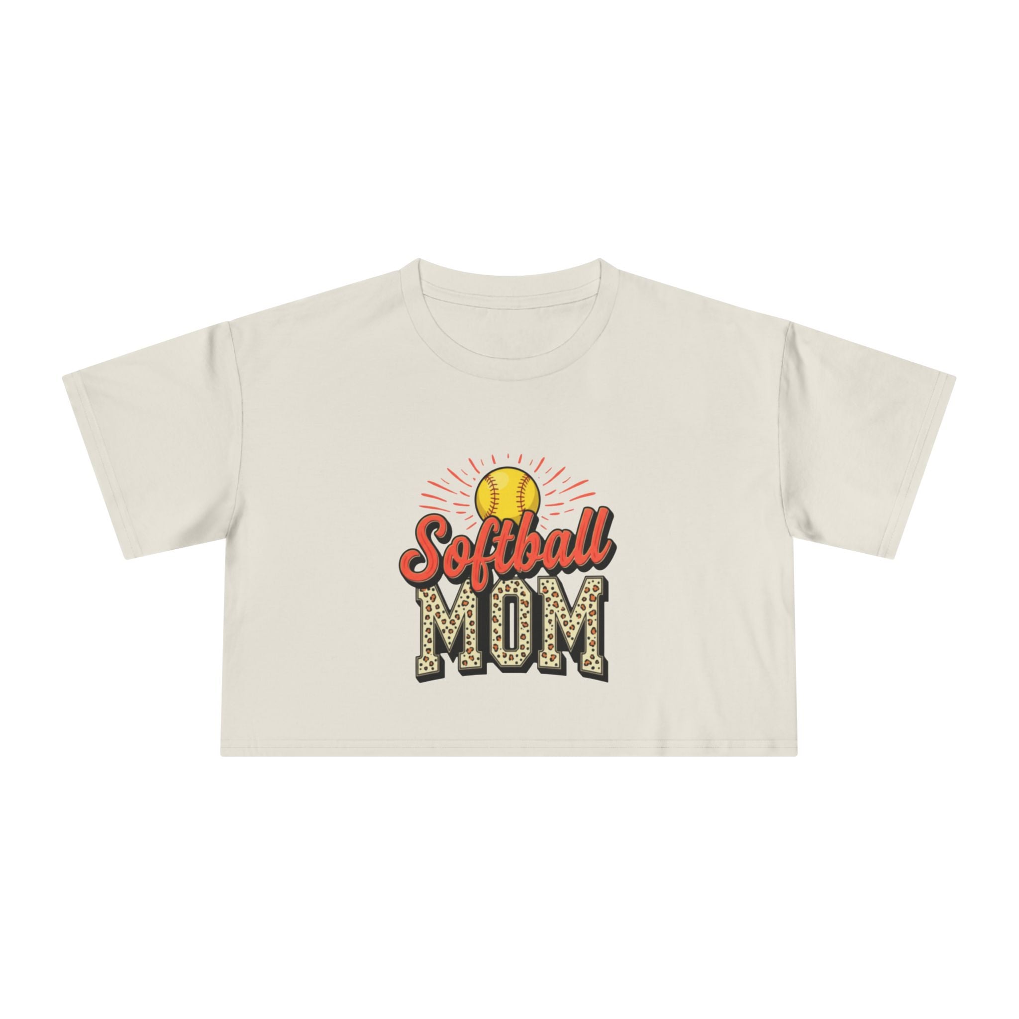Softball Mom Cheetah Print Crop Tee for Women - Magnolia Wild SC