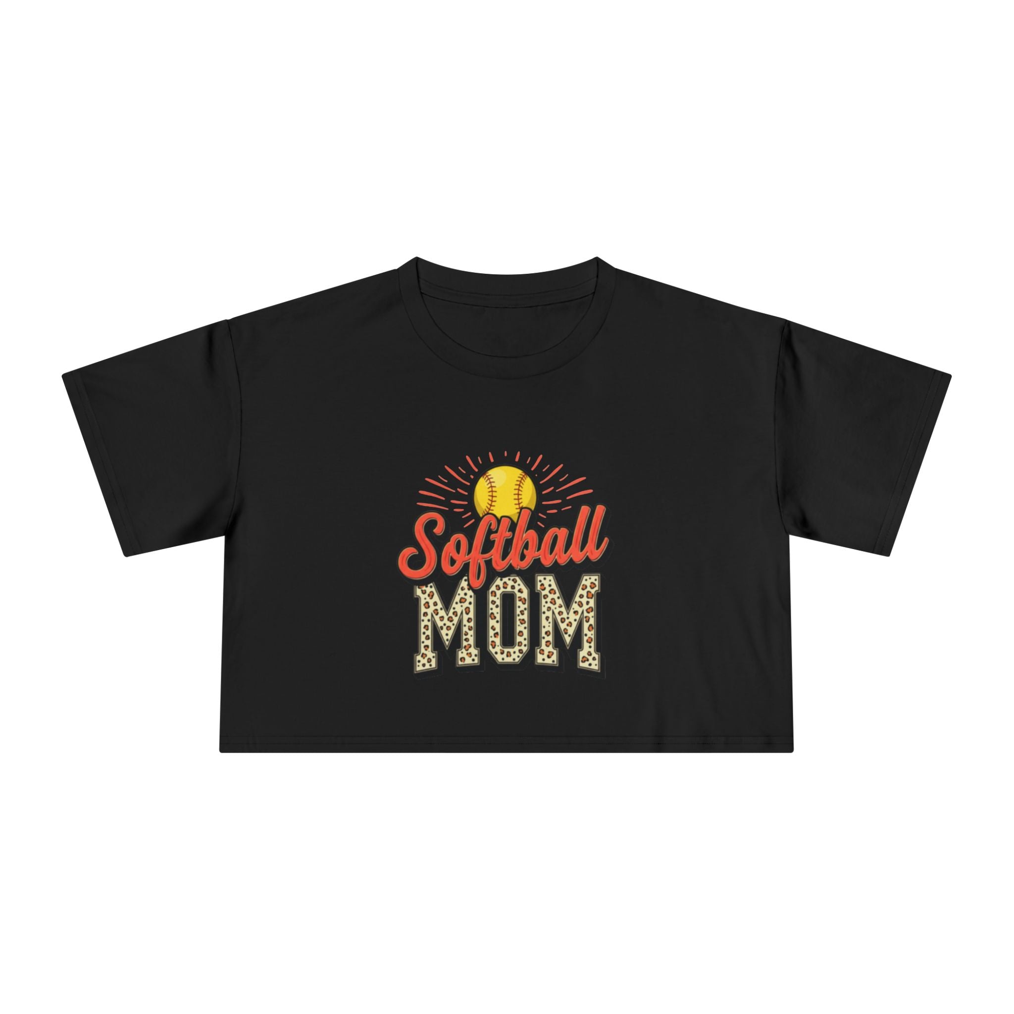 Softball Mom Cheetah Print Crop Tee for Women - Magnolia Wild SC