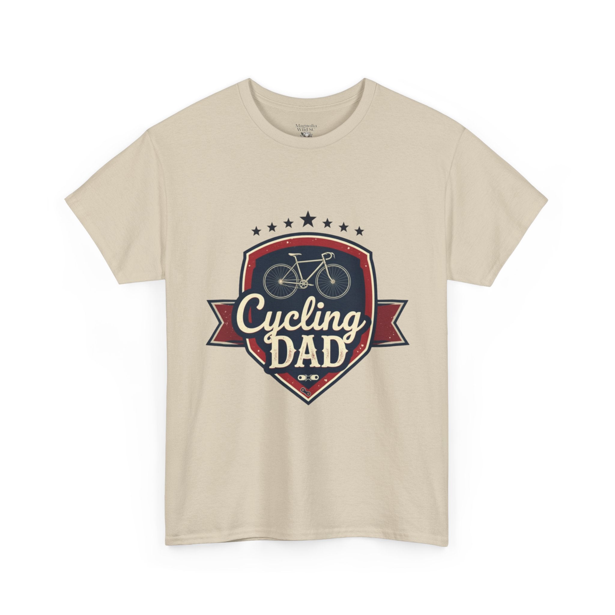 Retro Badge Style: The Vintage Cycling Dad Shield Tee - Magnolia Wild SC
