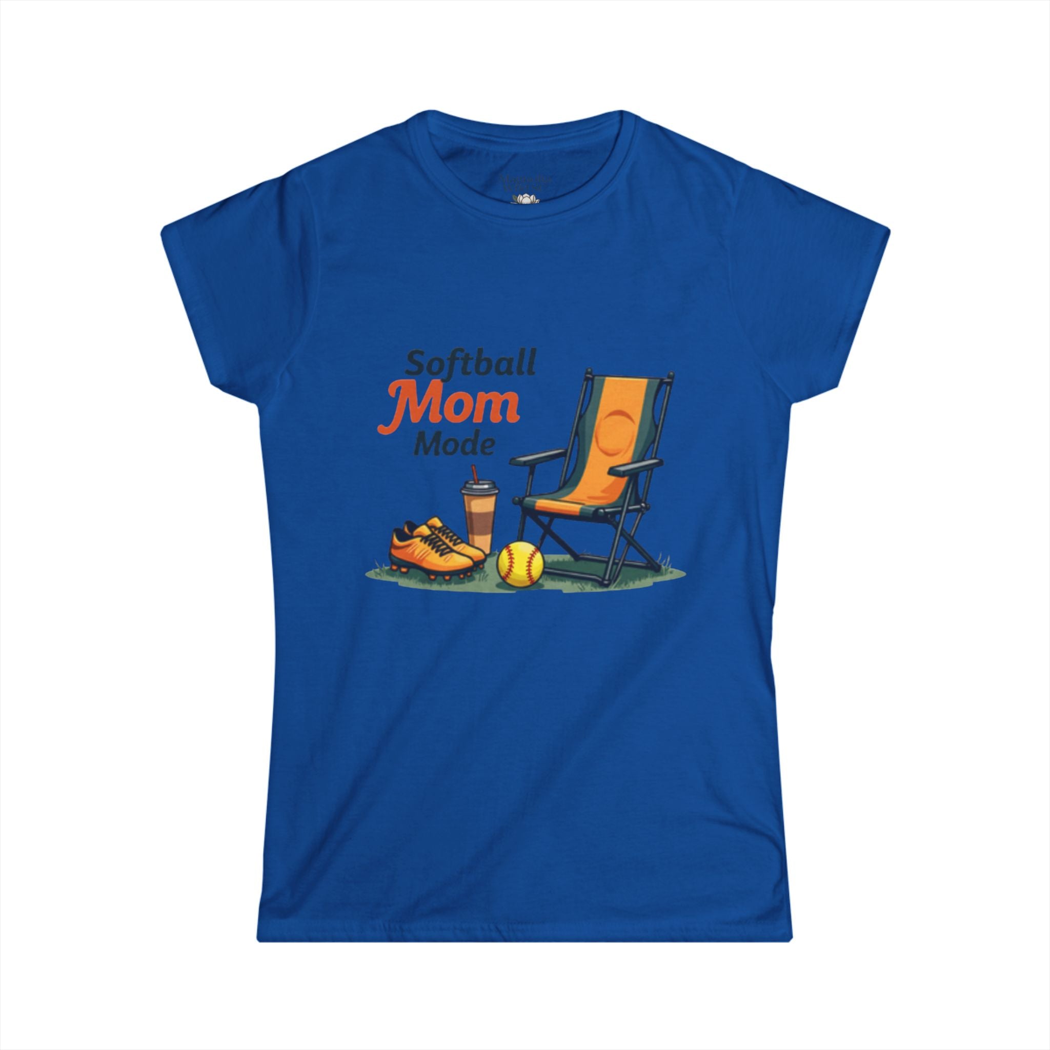 Softball Mom Mode Tee | Mom Chair, Glove & Cleats Design
