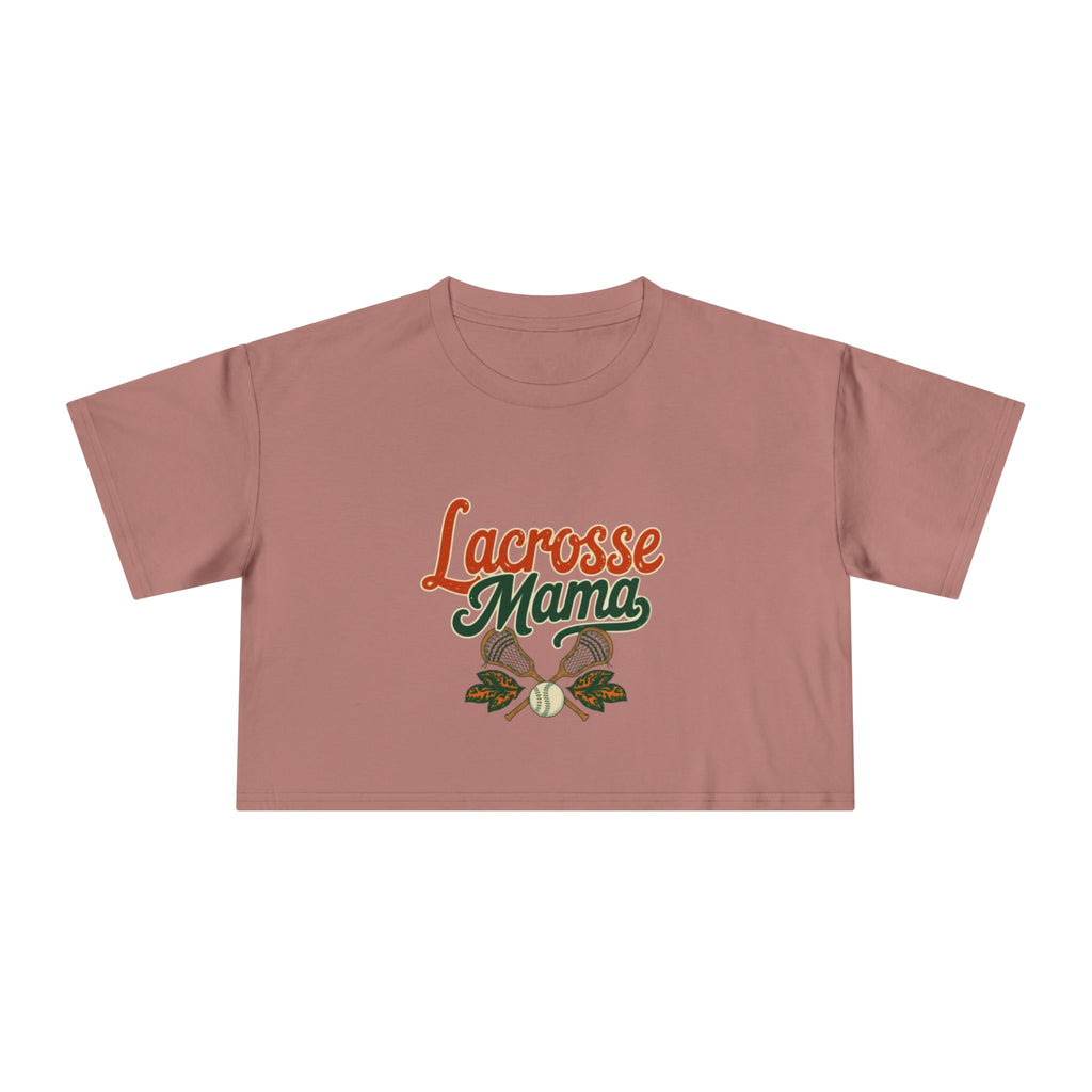 Lacrosse Mama Crop Tee | Retro Lacrosse Graphic, Mom Sports Top - Magnolia Wild SC