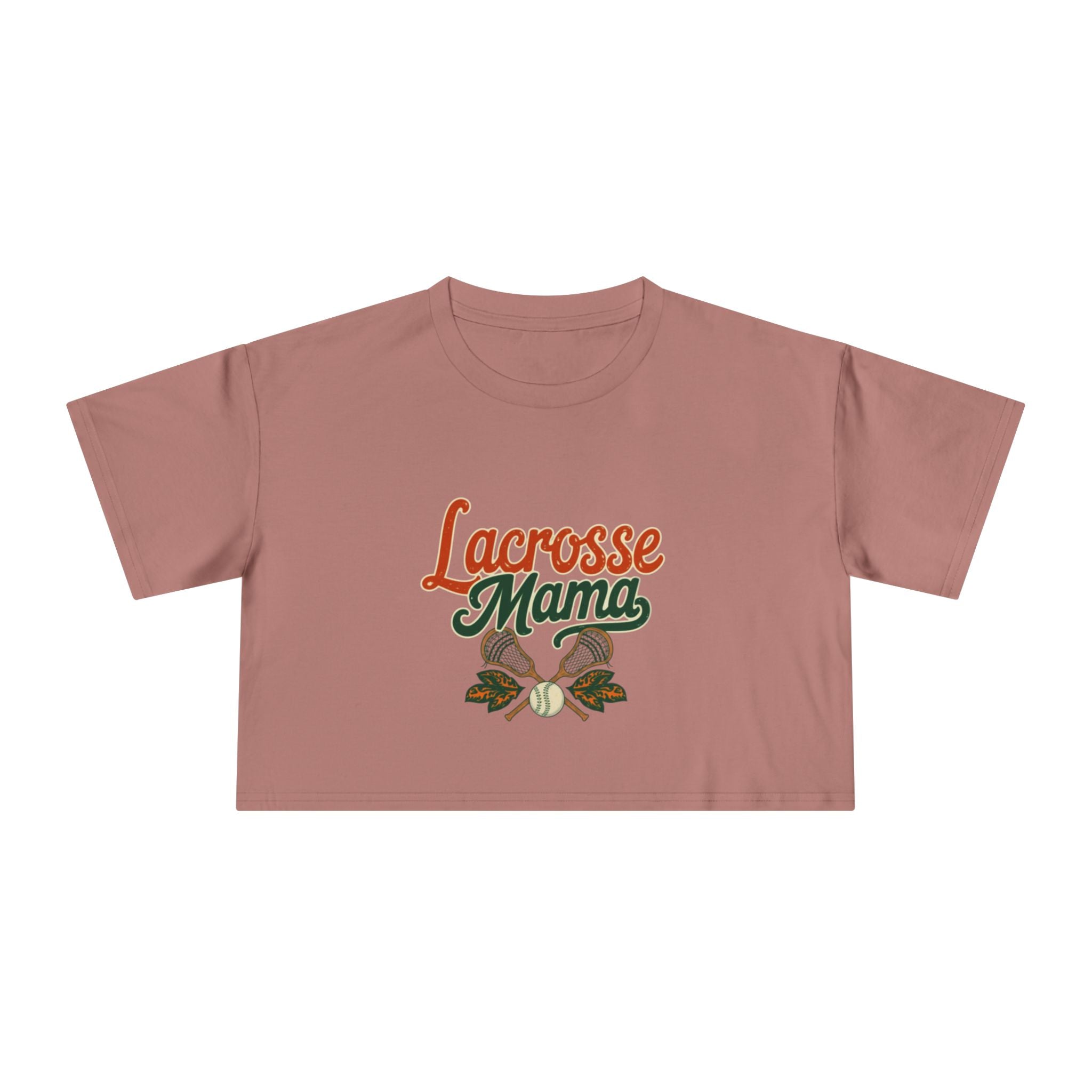 Lacrosse Mama Crop Tee | Retro Lacrosse Graphic, Mom Sports Top - Magnolia Wild SC