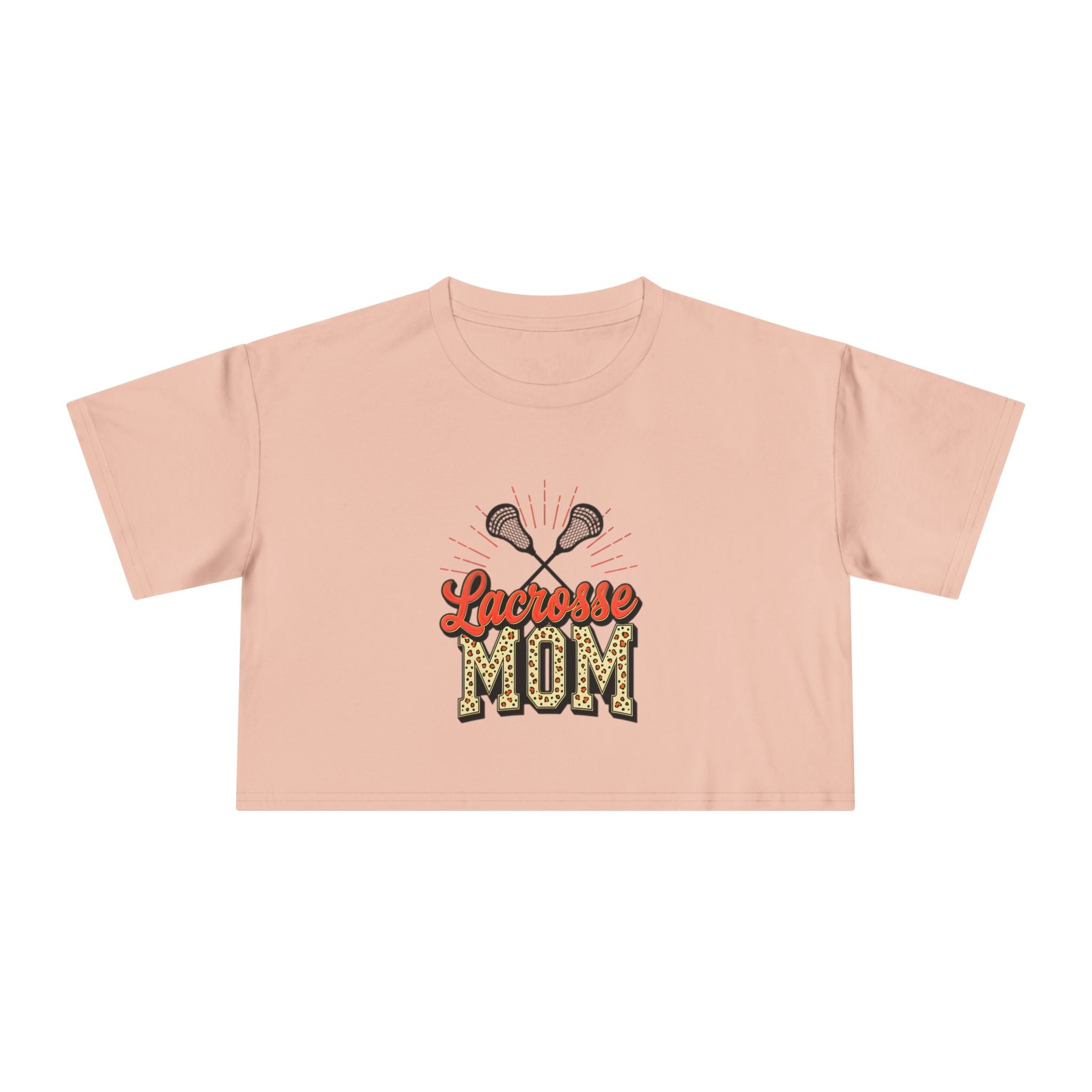 Lacrosse Mom Cheetah Print Women's Crop Tee - Magnolia Wild SC