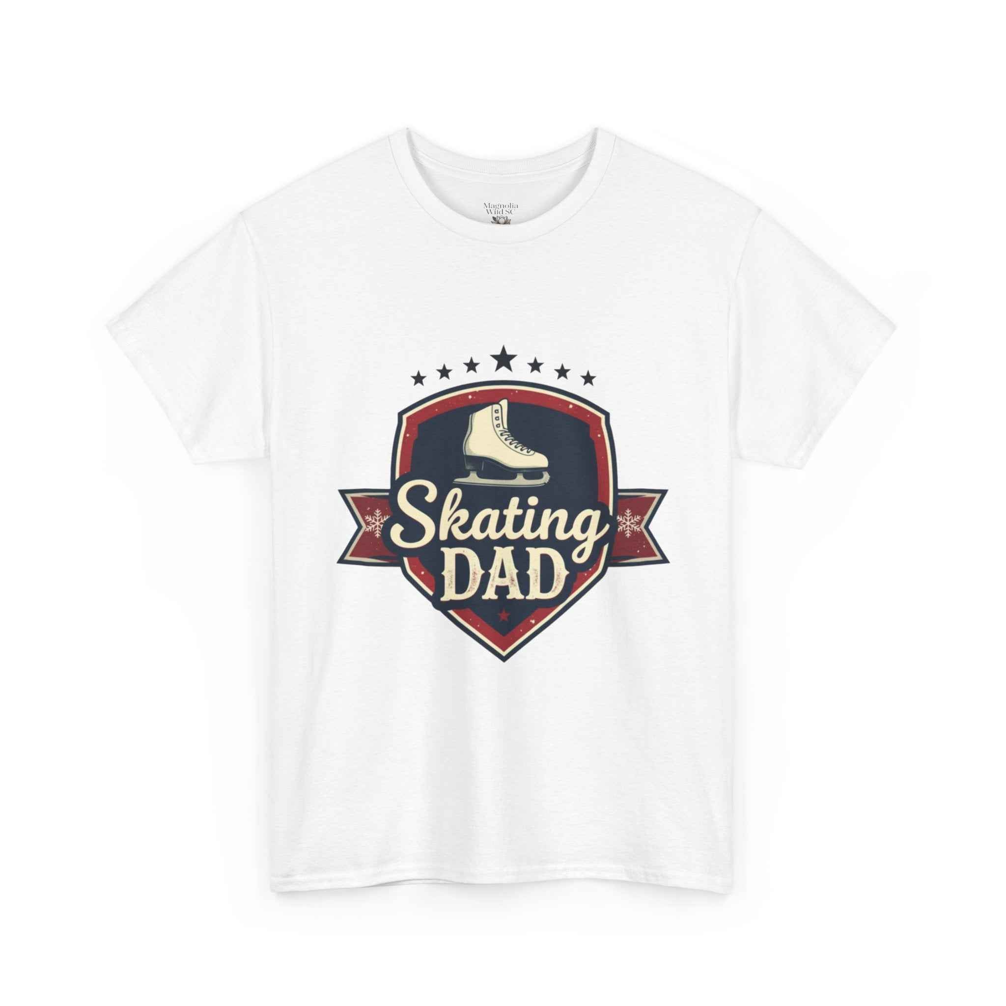 Retro Badge Style: The Vintage Figure Skating Dad Shield Tee