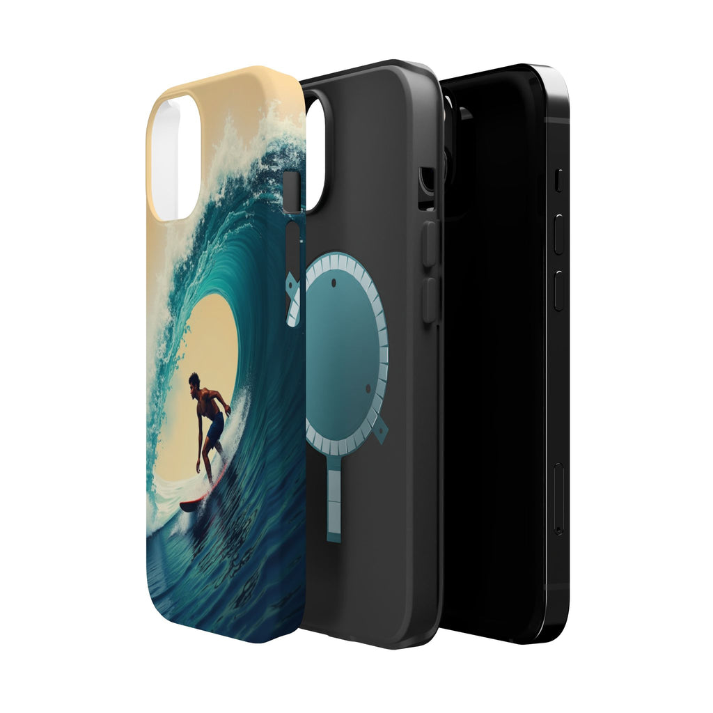 Surfer Riding a Wave iPhone Case — Magnetic Impact-Resistant - Magnolia Wild SC