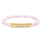 Personalizable Hockey Icon Bracelet Natural Stone Stretch Bar Bracelet | Engraving, Team Name, Player Name & Number