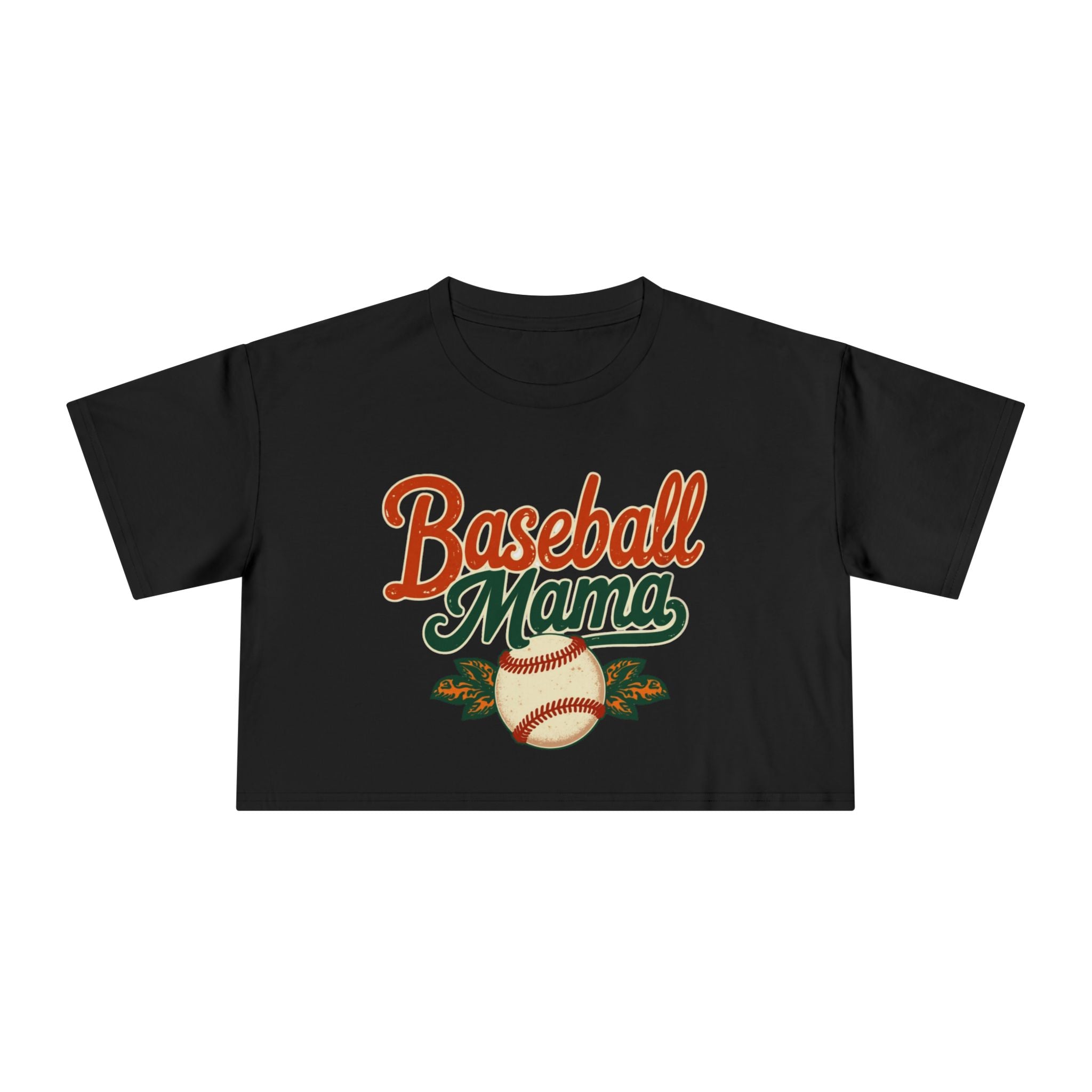 Baseball Mama Crop Tee | Retro Baseball Graphic, Mom Sports Top - Magnolia Wild SC