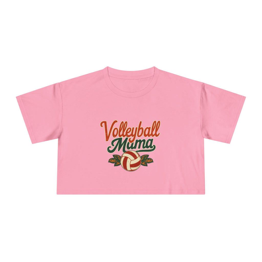 Volleyball Mama Crop Tee | Retro Volleyball Graphic, Mom Sports Top - Magnolia Wild SC