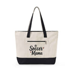 Personalized Soccer Mama Zippered Canvas Tote — Game Day Essential