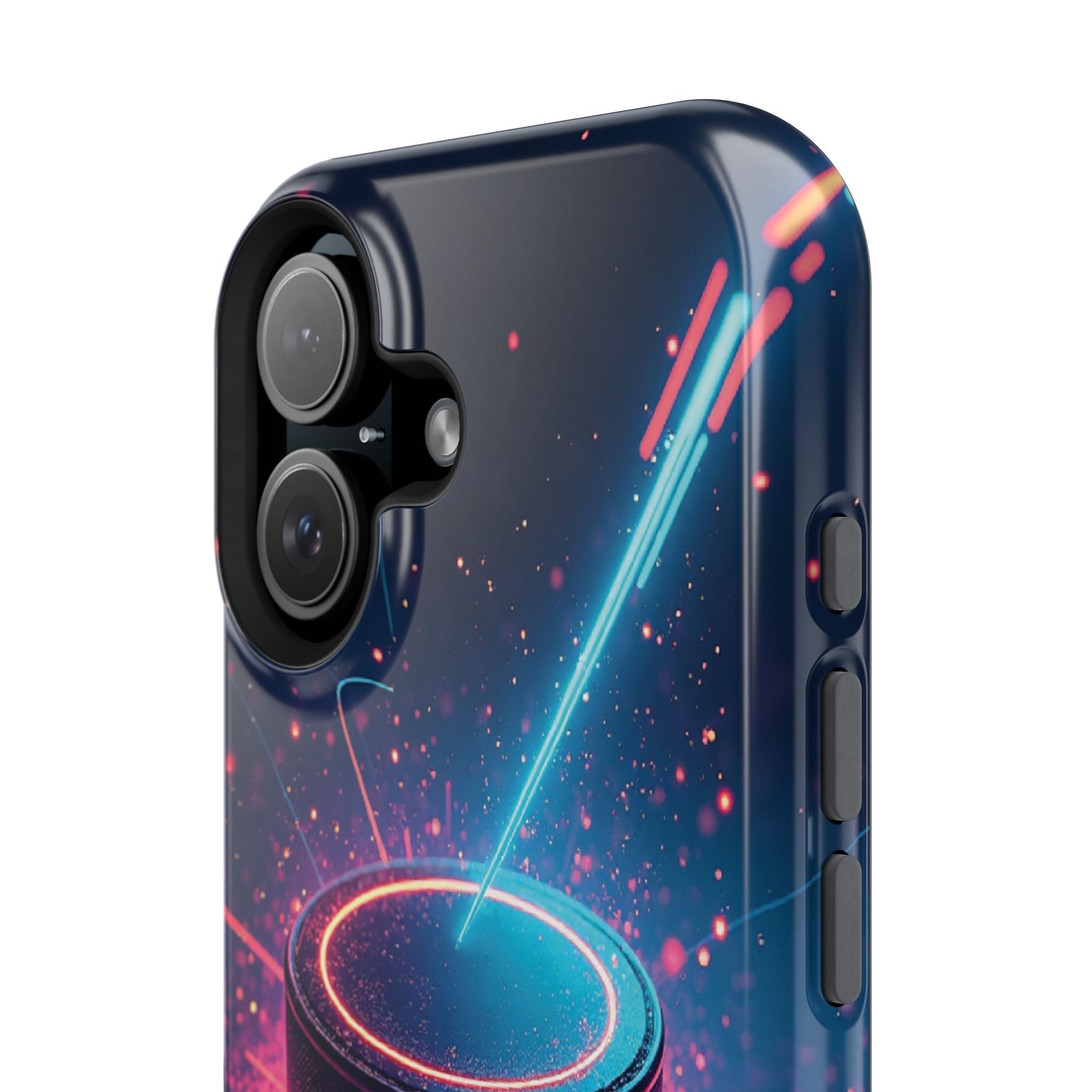 Neon Laser Hockey Puck Impact-Resistant Phone Case - Magnolia Wild SC