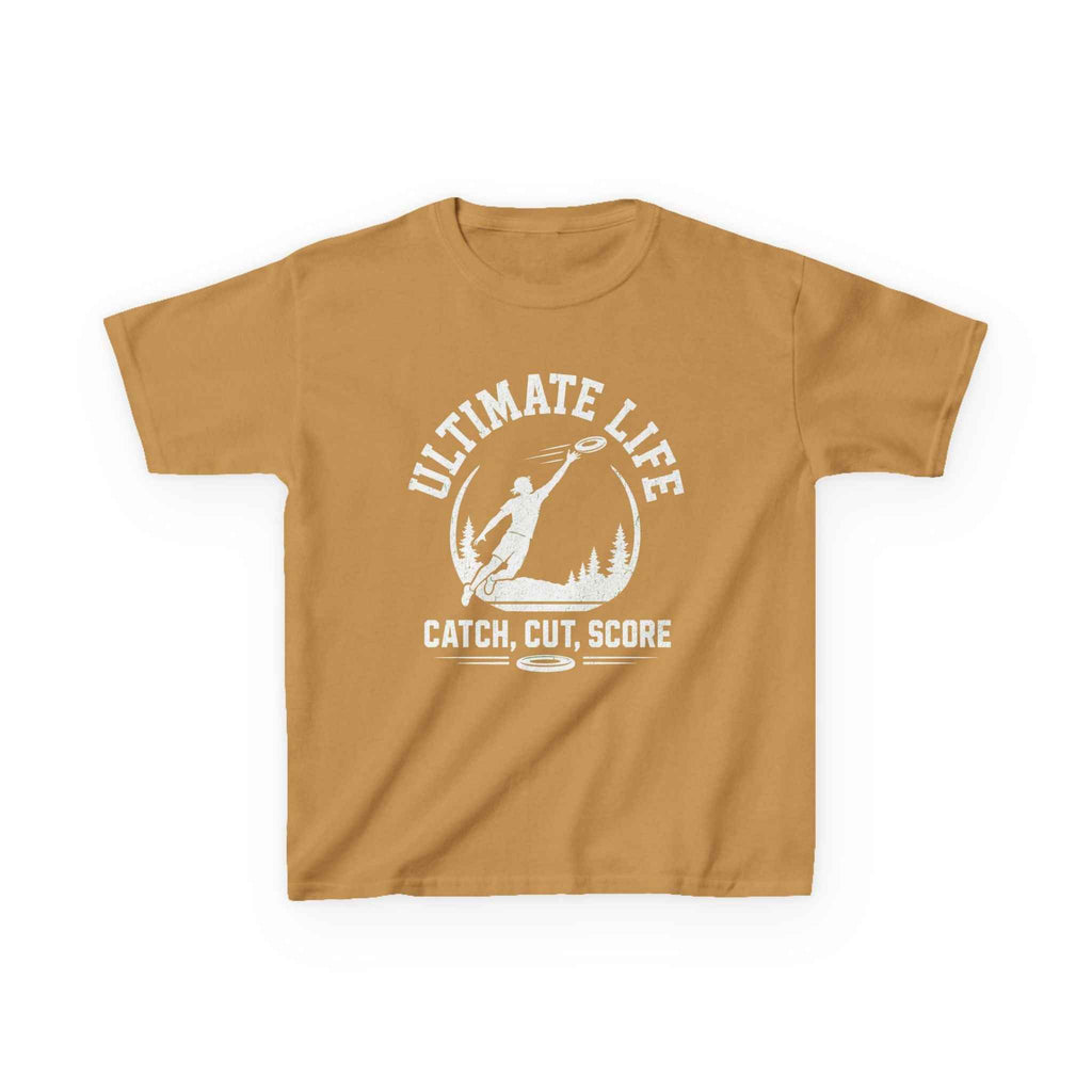 Ultimate Life Kids Tee — “Catch, Cut, Score” Ultimate Frisbee Youth Shirt