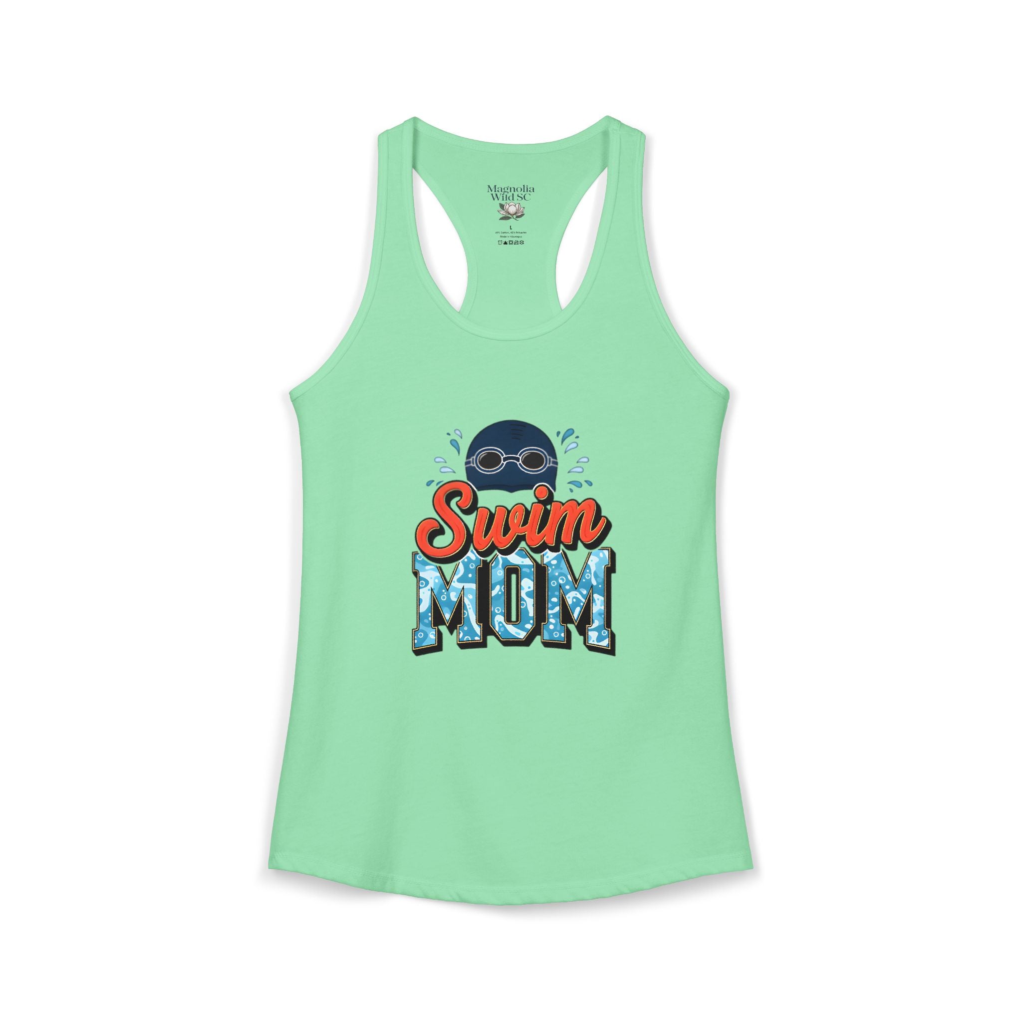 Swim Mom Racerback Tank – Personalized Name & Number Option | Lightweight Women’s Swim Tank Top - Magnolia Wild SC
