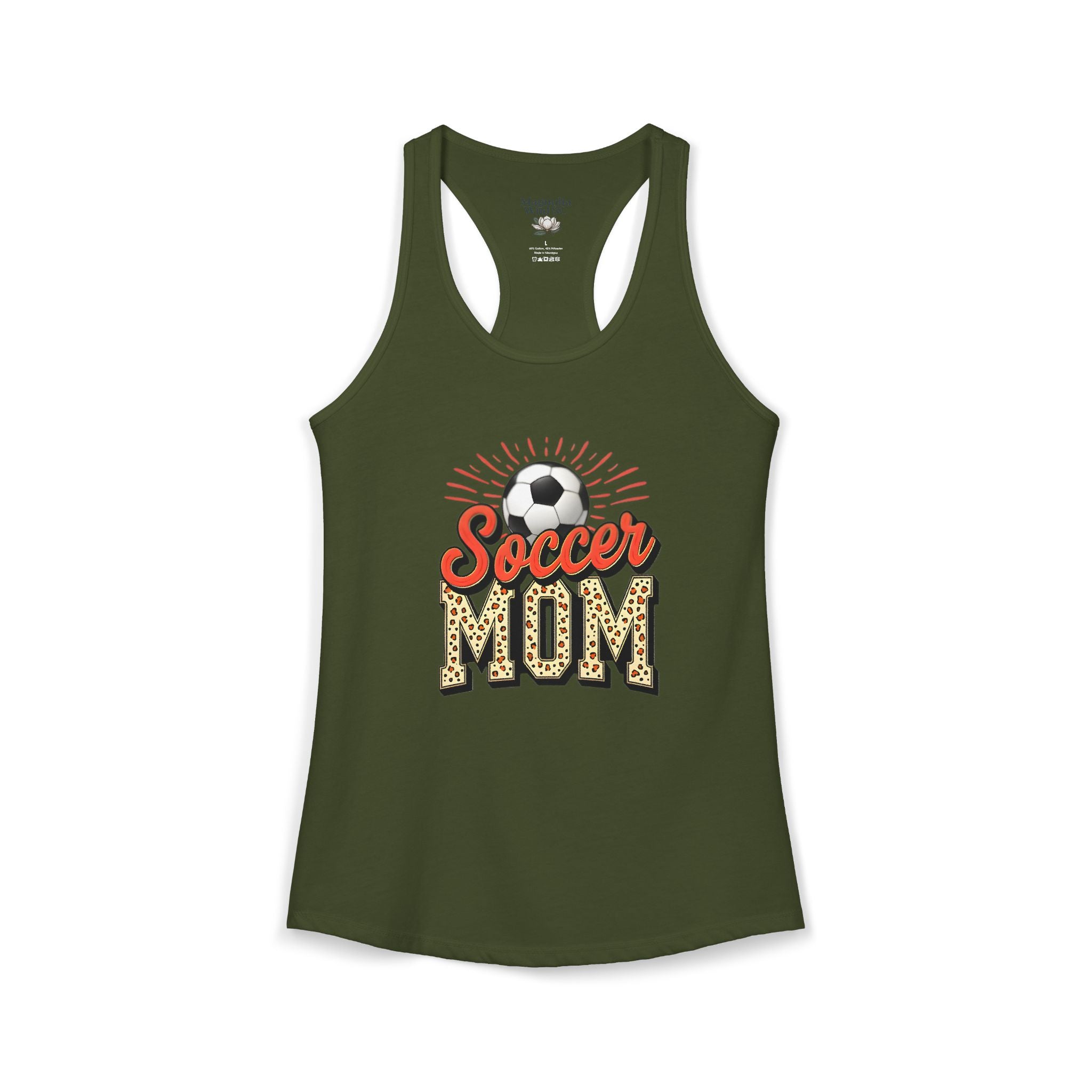Soccer Mom Racerback Tank – Personalized Name & Number Option | Lightweight Women’s Soccer Tank Top - Magnolia Wild SC