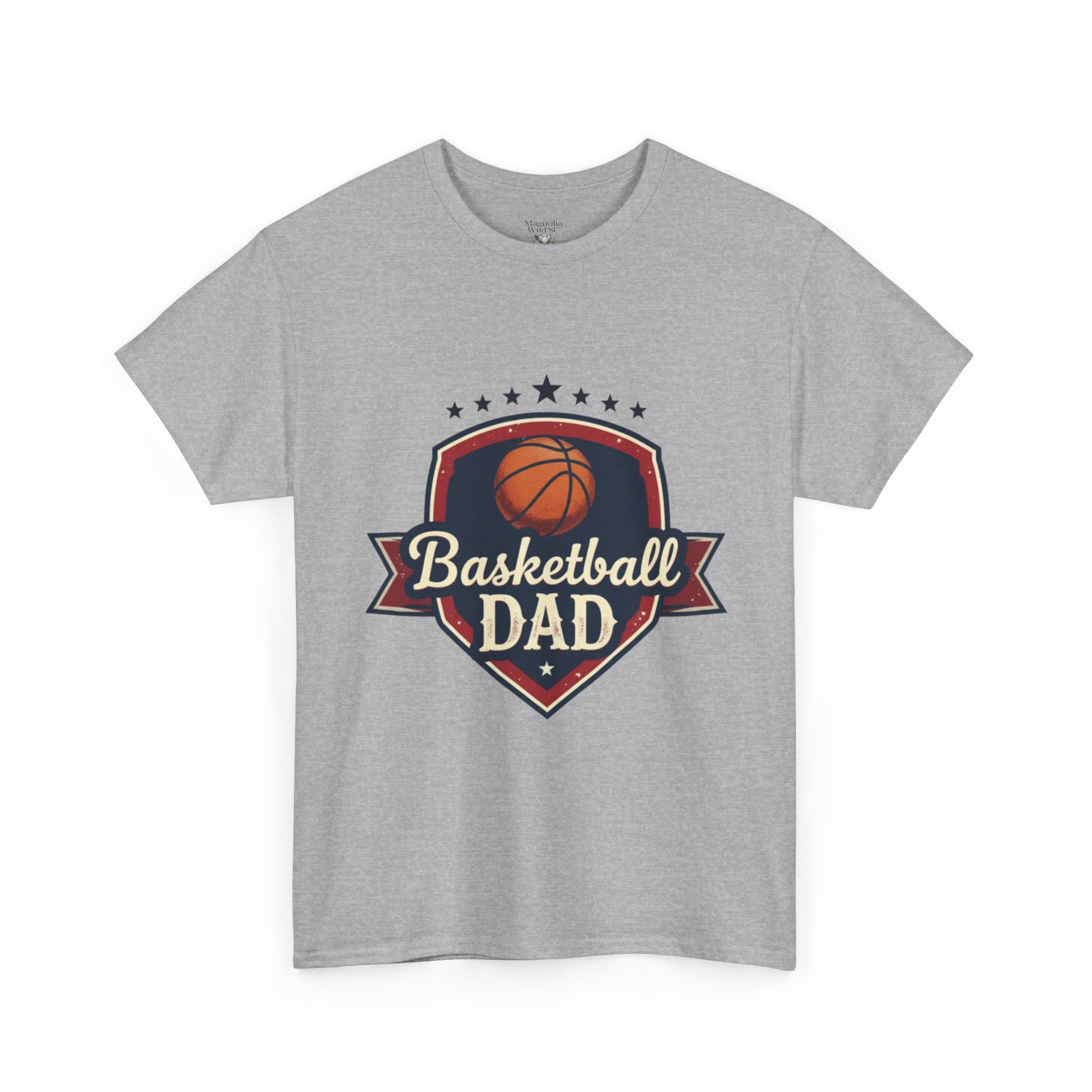 Retro Court Style: The Vintage Basketball Dad Shield Tee - Magnolia Wild SC
