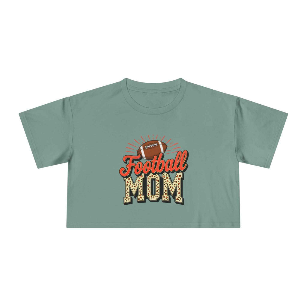 Football Mom Cheetah Print Crop Tee
