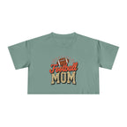 Football Mom Cheetah Print Crop Tee