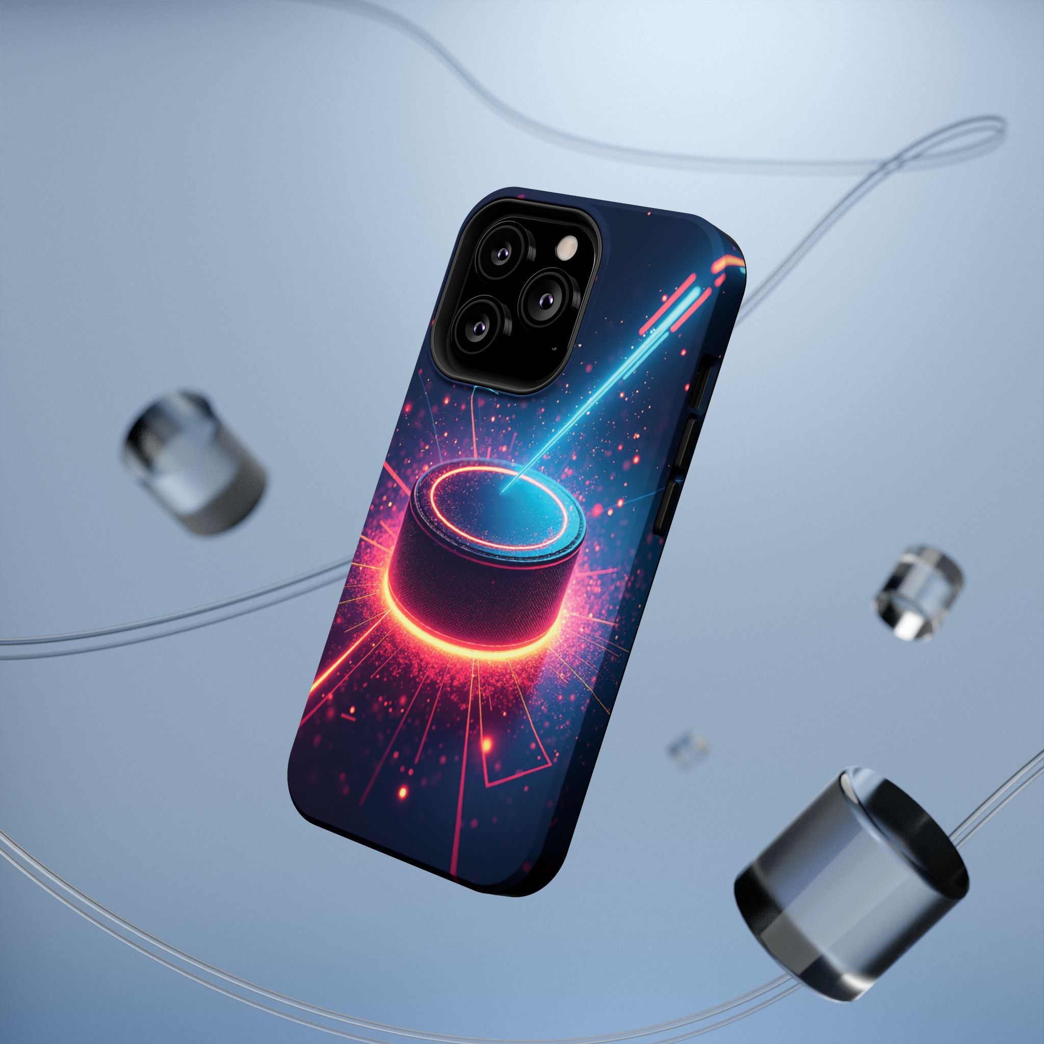 Neon Laser Hockey Puck Impact-Resistant Phone Case - Magnolia Wild SC