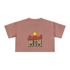 Softball Mom Cheetah Print Women's Crop Tee