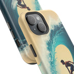 Surfer Riding a Wave iPhone Case — Magnetic Impact-Resistant - Magnolia Wild SC