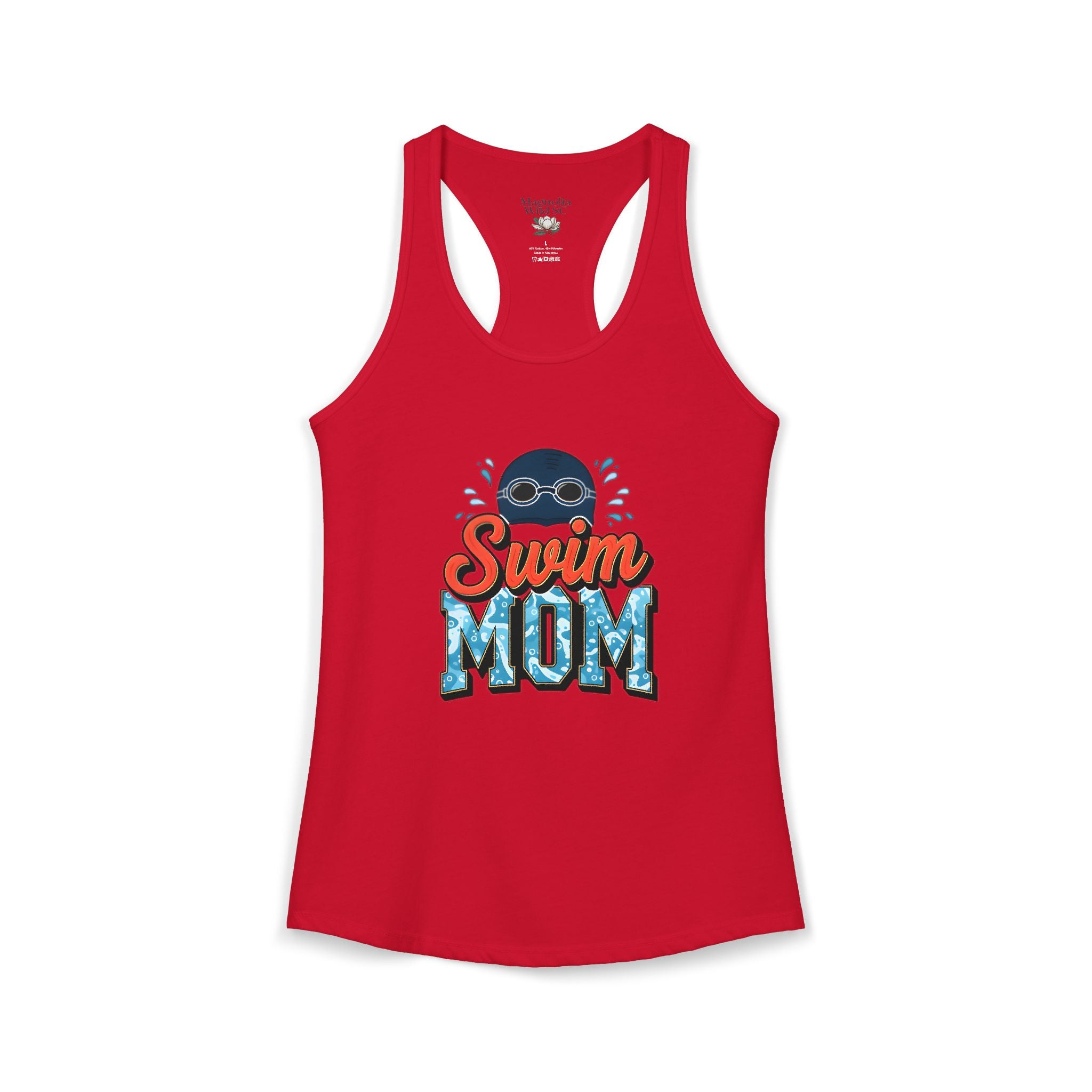 Swim Mom Racerback Tank – Personalized Name & Number Option | Lightweight Women’s Swim Tank Top - Magnolia Wild SC