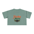 Hockey Mama Crop Tee | Retro Hockey Graphic, Mom Sports Top - Magnolia Wild SC