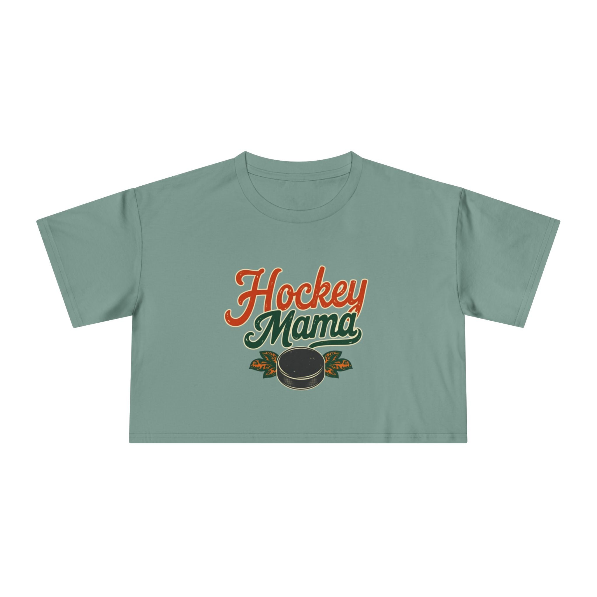 Hockey Mama Crop Tee | Retro Hockey Graphic, Mom Sports Top - Magnolia Wild SC