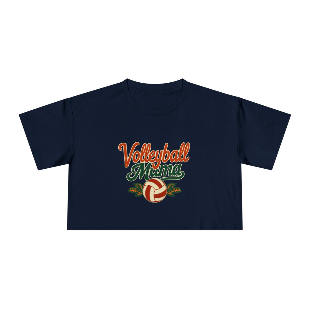 Volleyball Mama Crop Tee | Retro Volleyball Graphic, Mom Sports Top - Magnolia Wild SC