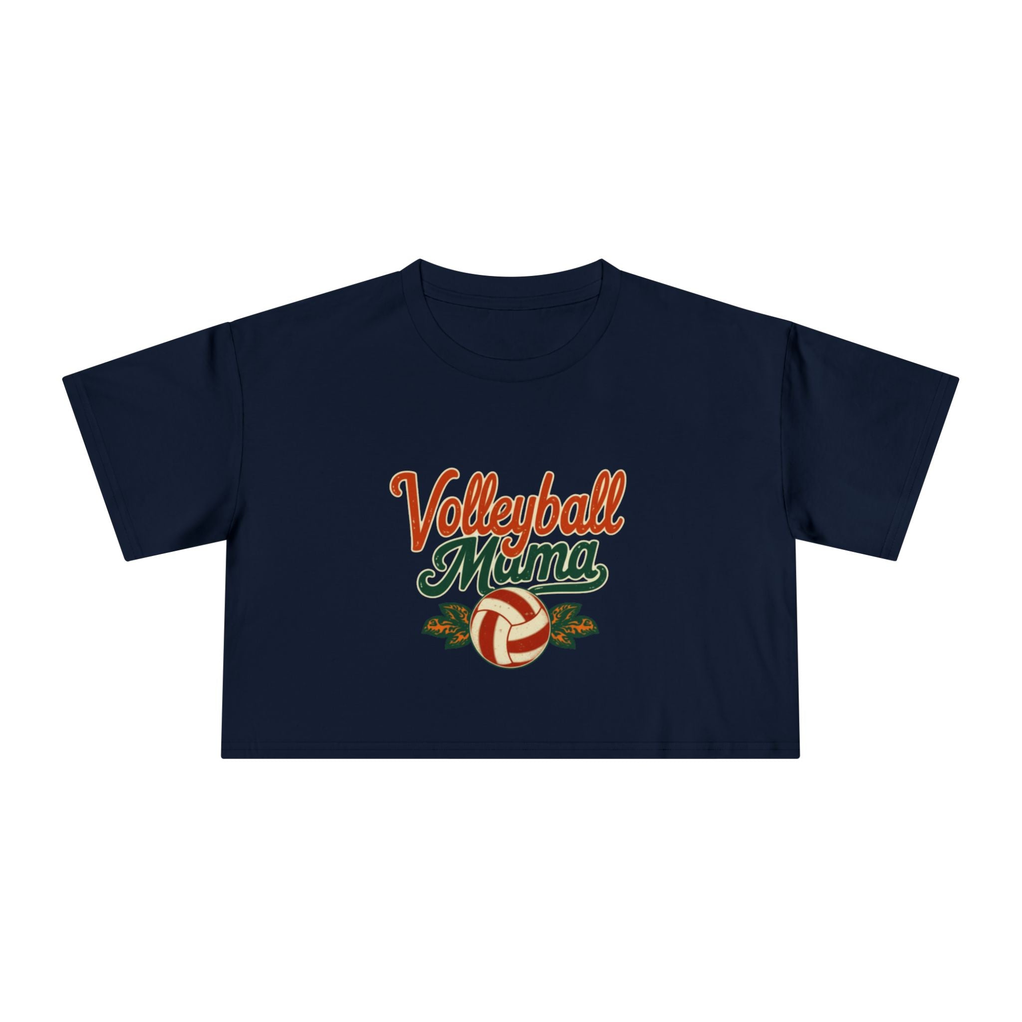 Volleyball Mama Crop Tee | Retro Volleyball Graphic, Mom Sports Top - Magnolia Wild SC