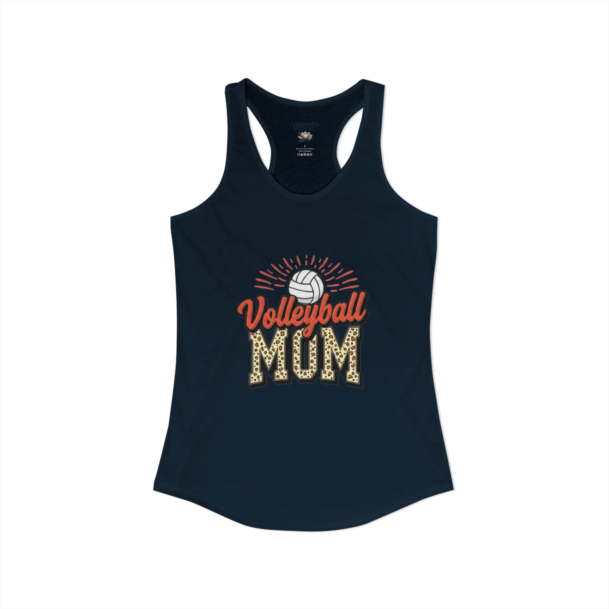 Volleyball Mom Racerback Tank – Personalized Name & Number Option | Lightweight Women’s Volleyball Tank Top - Magnolia Wild SC