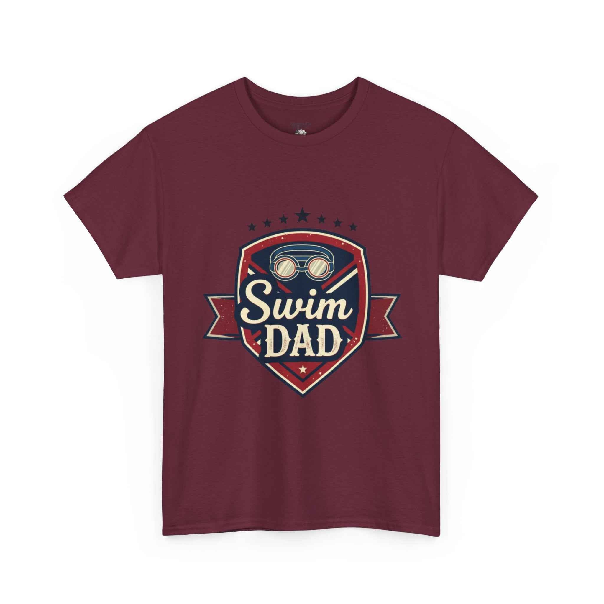 Retro Badge Style: The Vintage Swim Dad Shield Tee