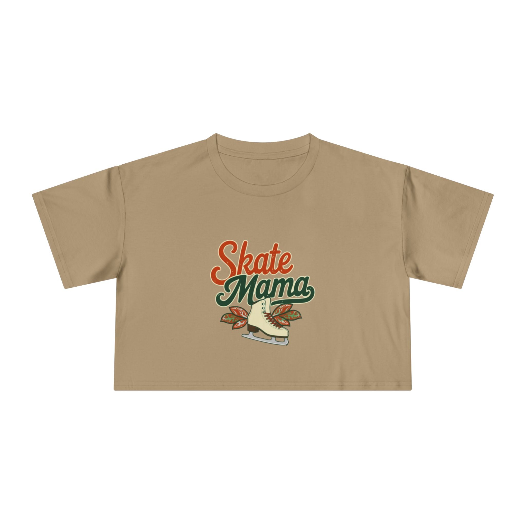 Figure Skating Mama Crop Tee | Retro Figure Skating Graphic, Mom Sports Top - Magnolia Wild SC