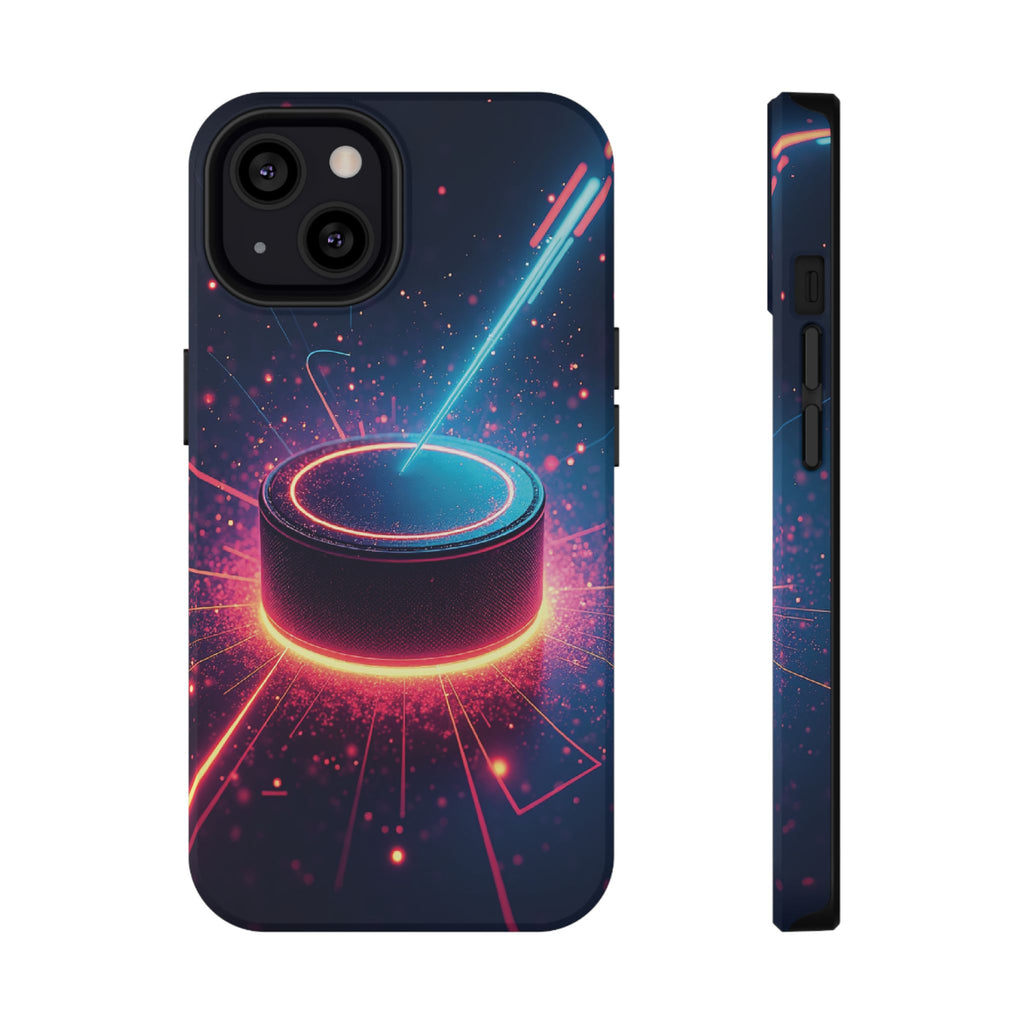 Neon Laser Hockey Puck Impact-Resistant Phone Case - Magnolia Wild SC