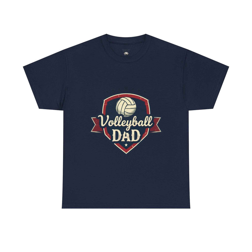 Retro Badge Style: The Vintage Volleyball Dad Shield Tee
