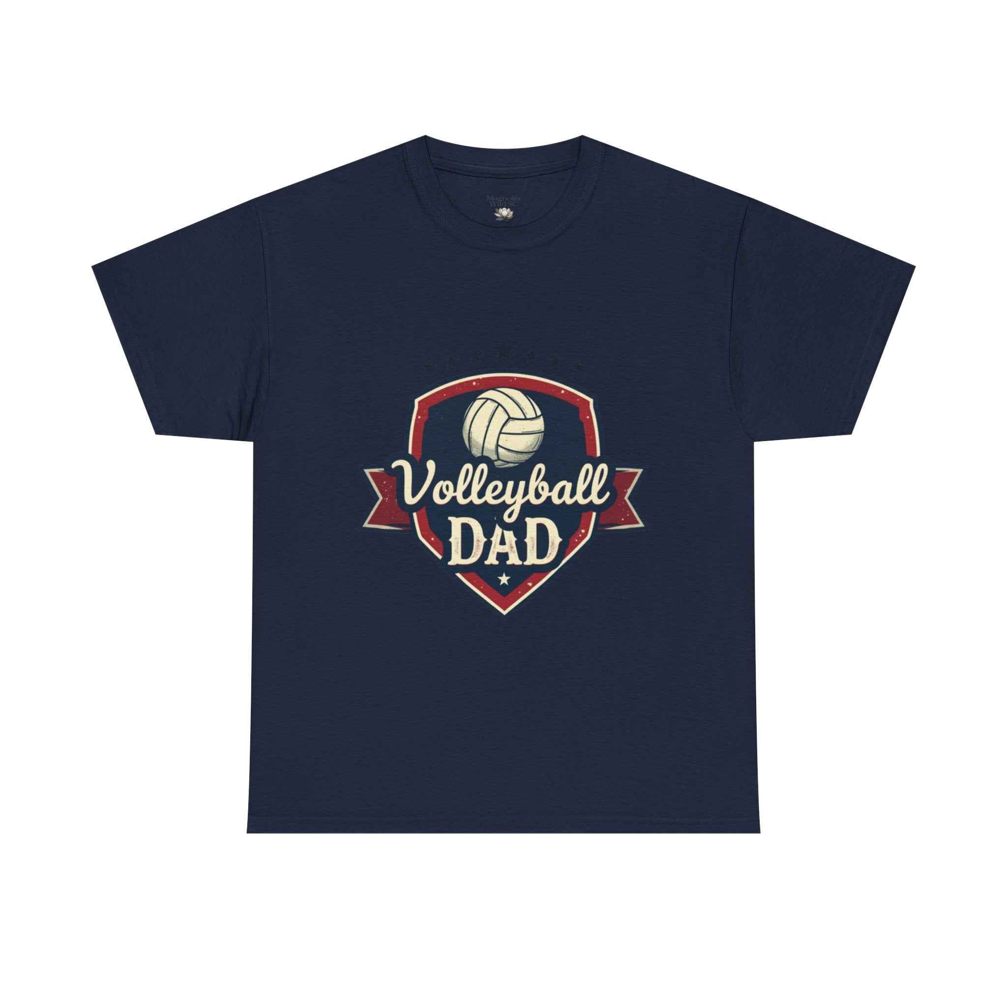 Retro Badge Style: The Vintage Volleyball Dad Shield Tee