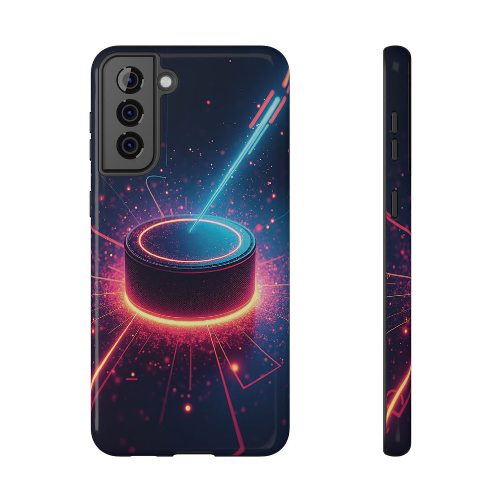 Neon Laser Hockey Puck Impact-Resistant Phone Case - Magnolia Wild SC