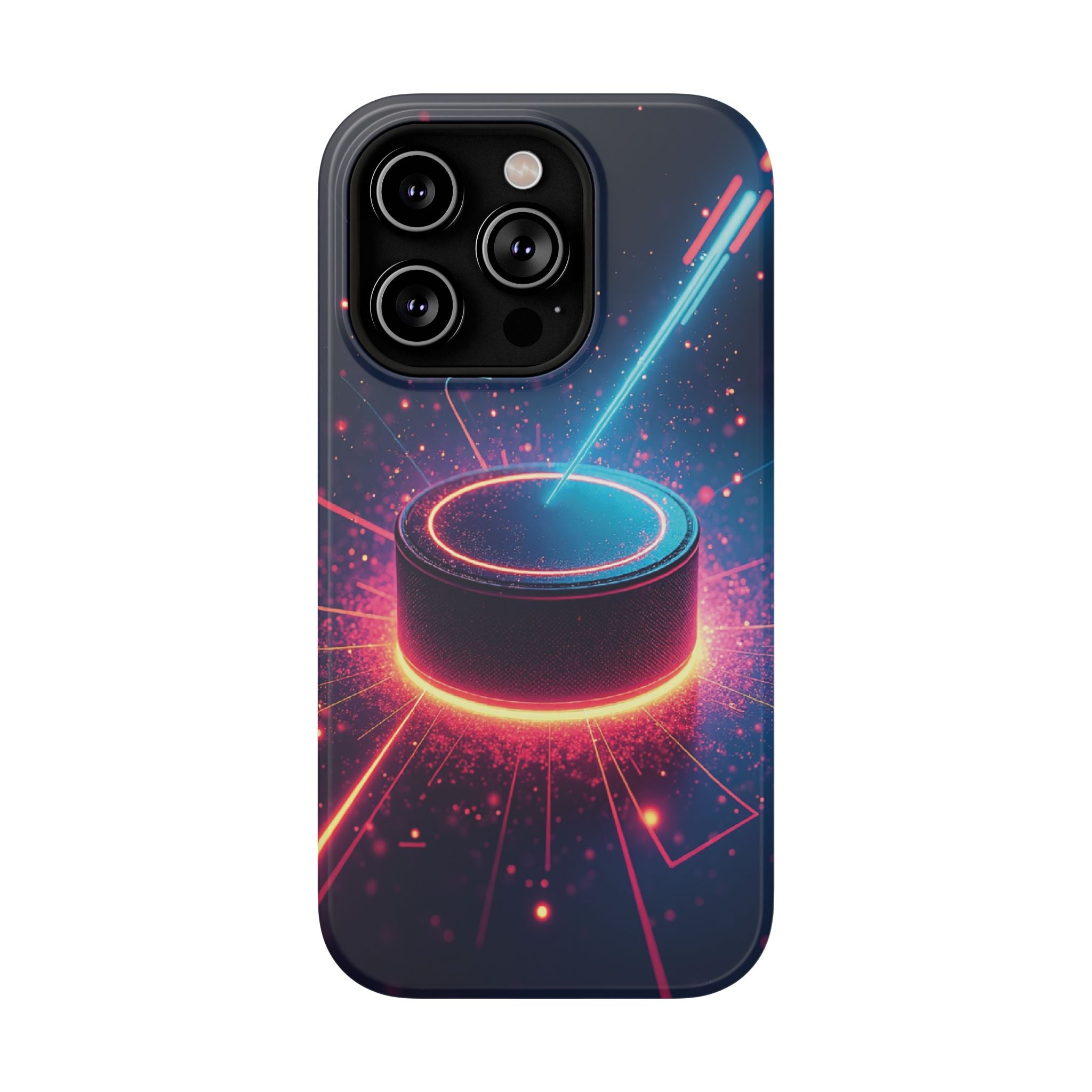 Neon Laser Hockey Puck Impact-Resistant Phone Case - Magnolia Wild SC