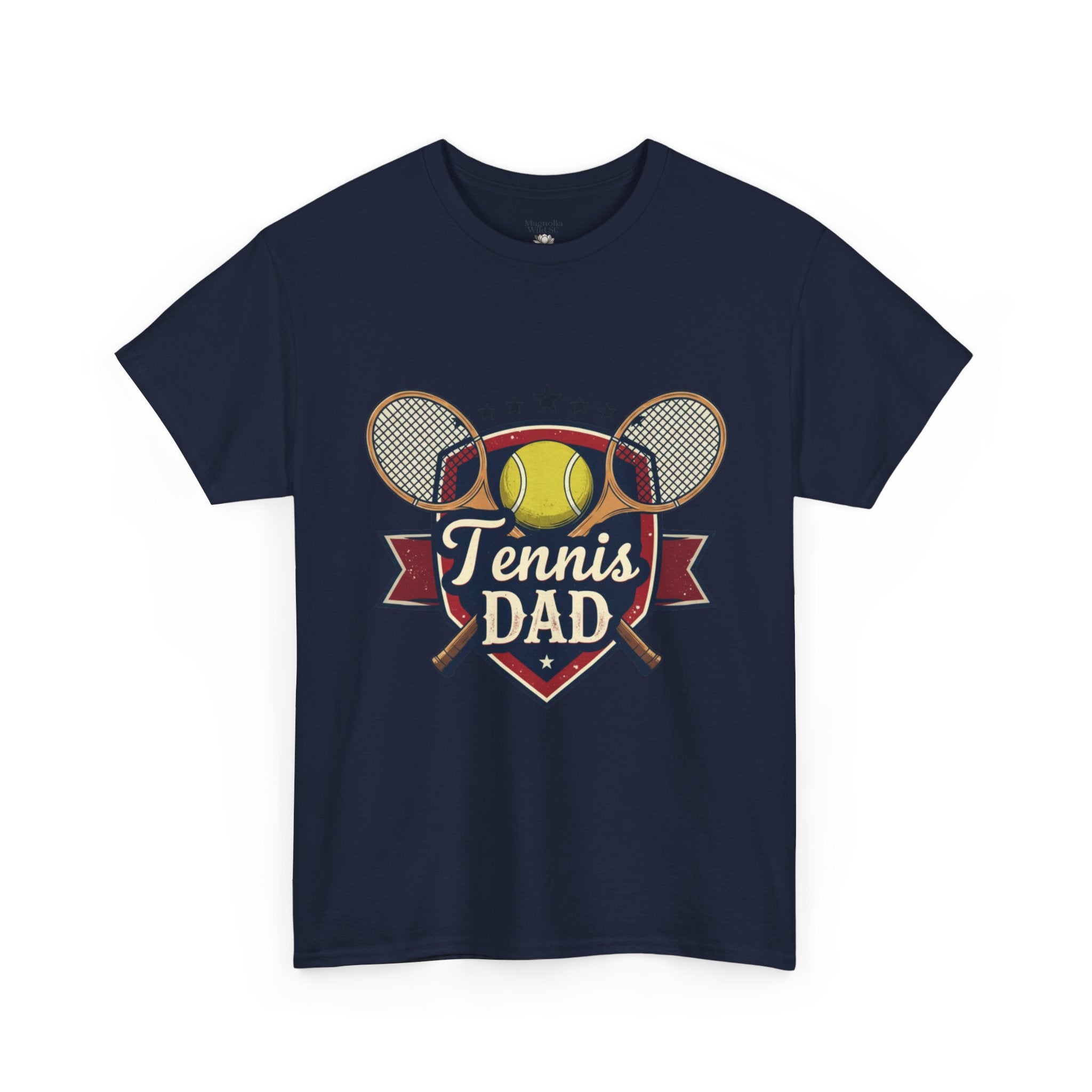 Retro Badge Style: The Vintage Tennis Dad Shield Tee - Magnolia Wild SC