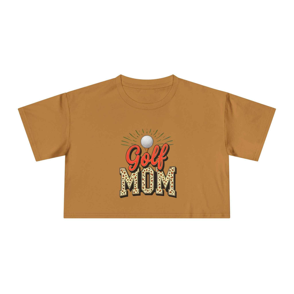 Golf Mom Cheetah Print Women's Crop Tee
