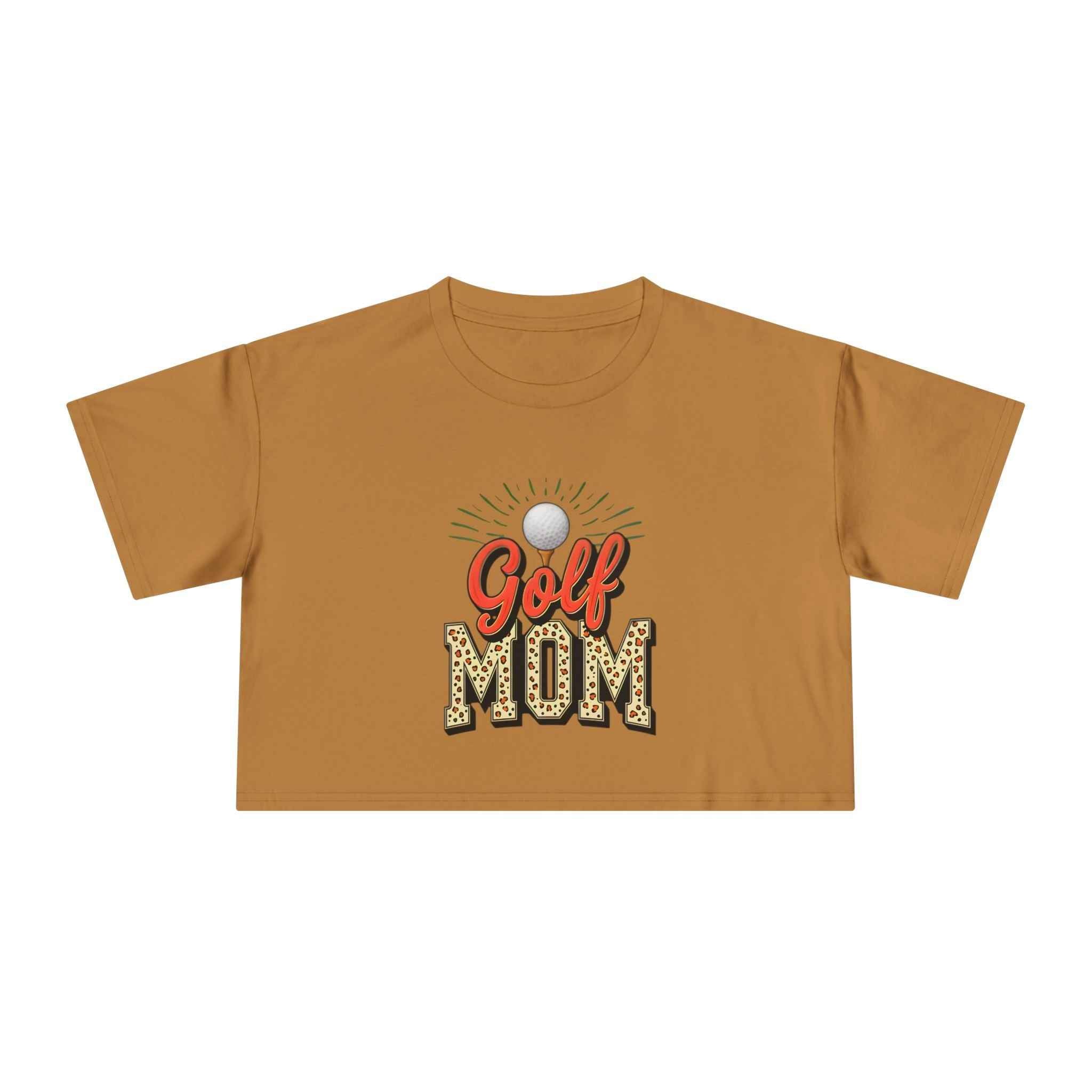 Golf Mom Cheetah Print Women's Crop Tee