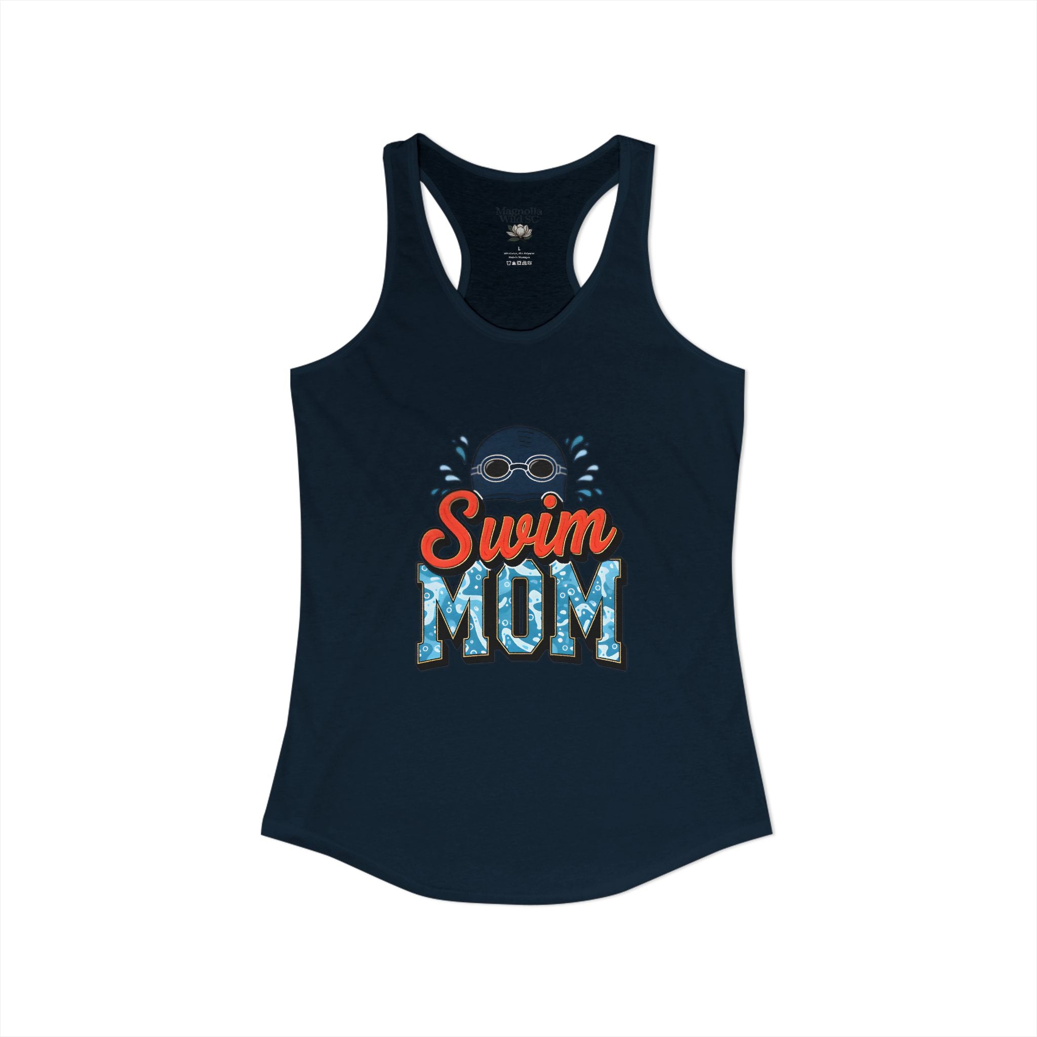 Swim Mom Racerback Tank – Personalized Name & Number Option | Lightweight Women’s Swim Tank Top - Magnolia Wild SC