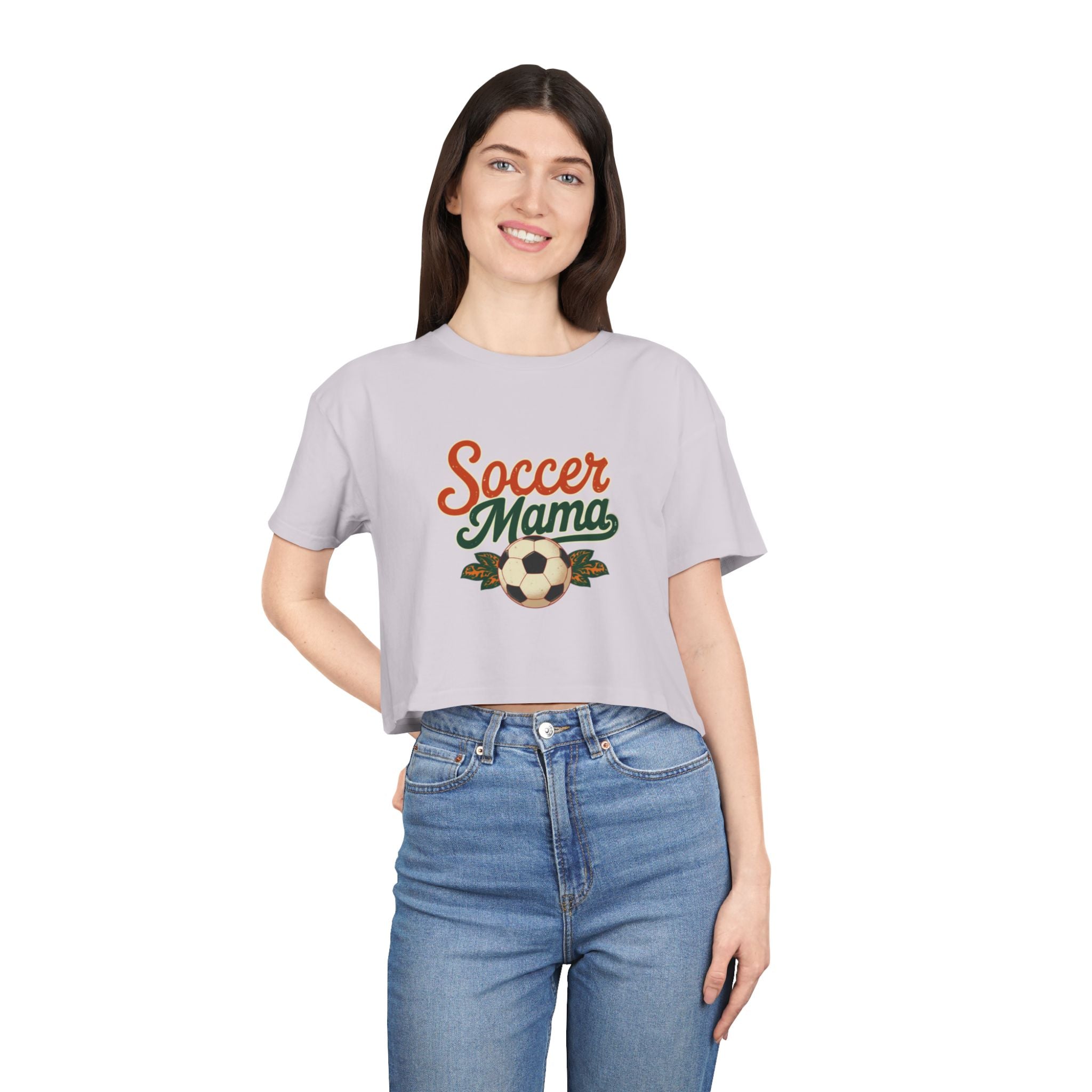 Soccer Mama Crop Tee | Retro Soccer Graphic, Mom Sports Top - Magnolia Wild SC